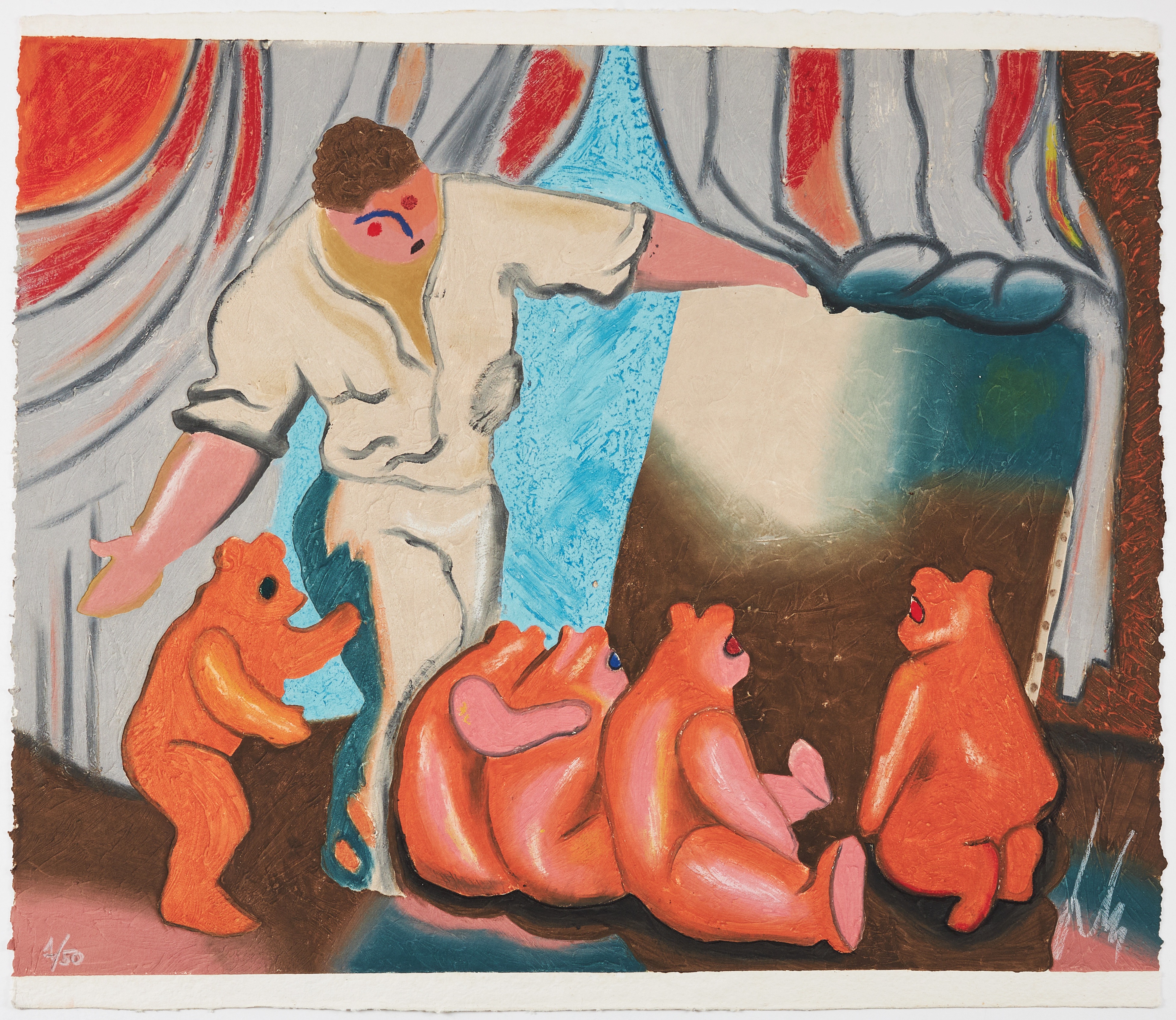 SANDRO CHIA (FÖDD 1946). figurscen, carborundumetsning, signerad och numrerad 1/50.