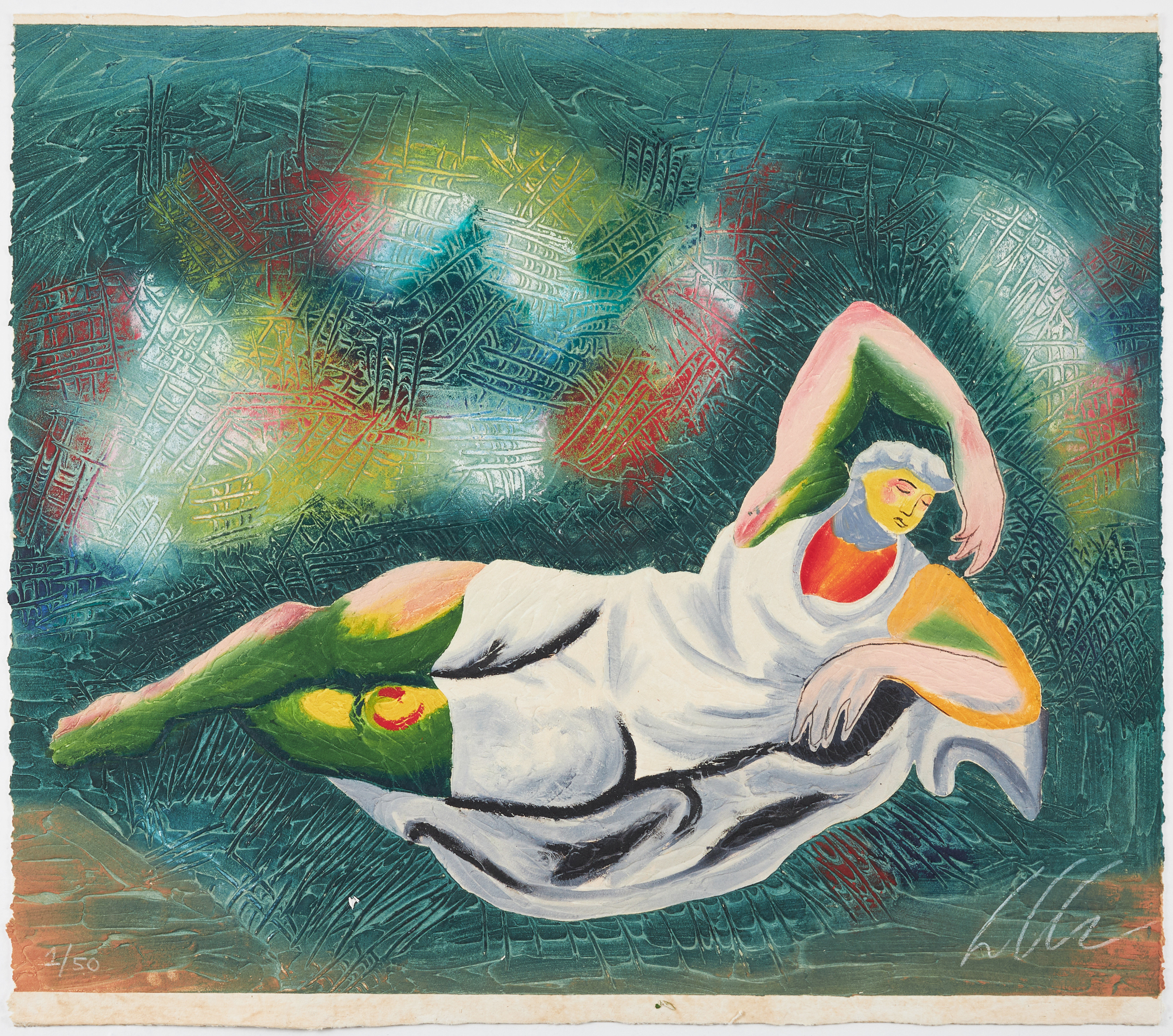 SANDRO CHIA (FÖDD 1946). figurscen, carborundumetsning, signerad och numrerad 1/50.