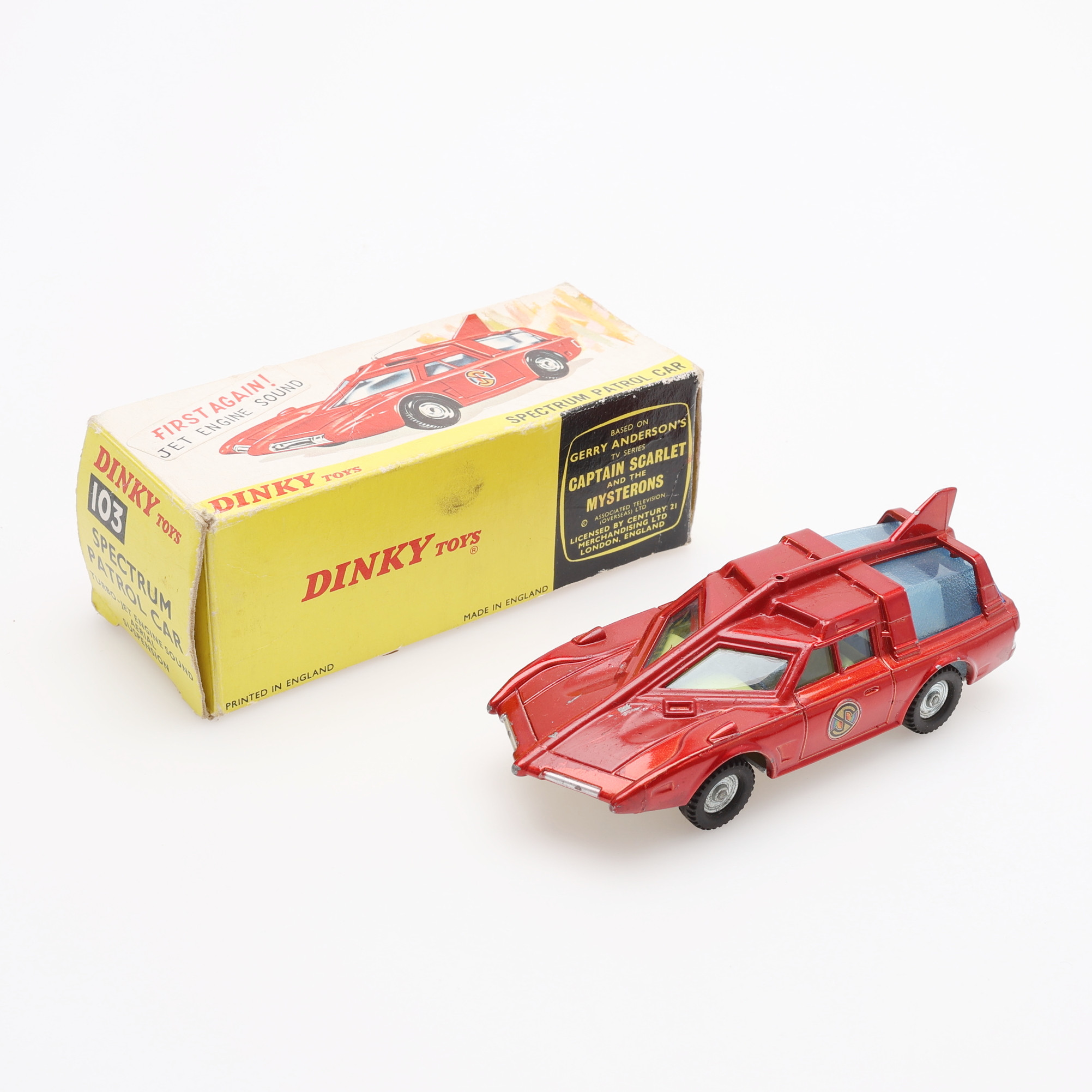 LEKSAKSBIL, MODELL 103, SPECTRUM PATROL CAR, UR CAPTAIN SCARLET AND THE MYSTERONS, DINKY TOYS.