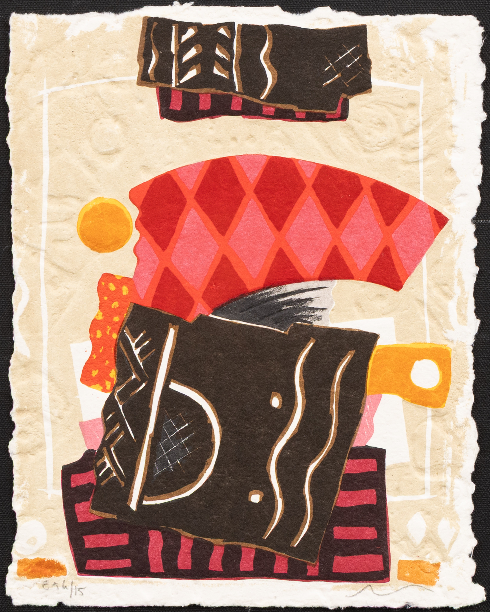 ALAIN SOUCASSE. Komposition, djuptryck, nr EA6/15, signerad.