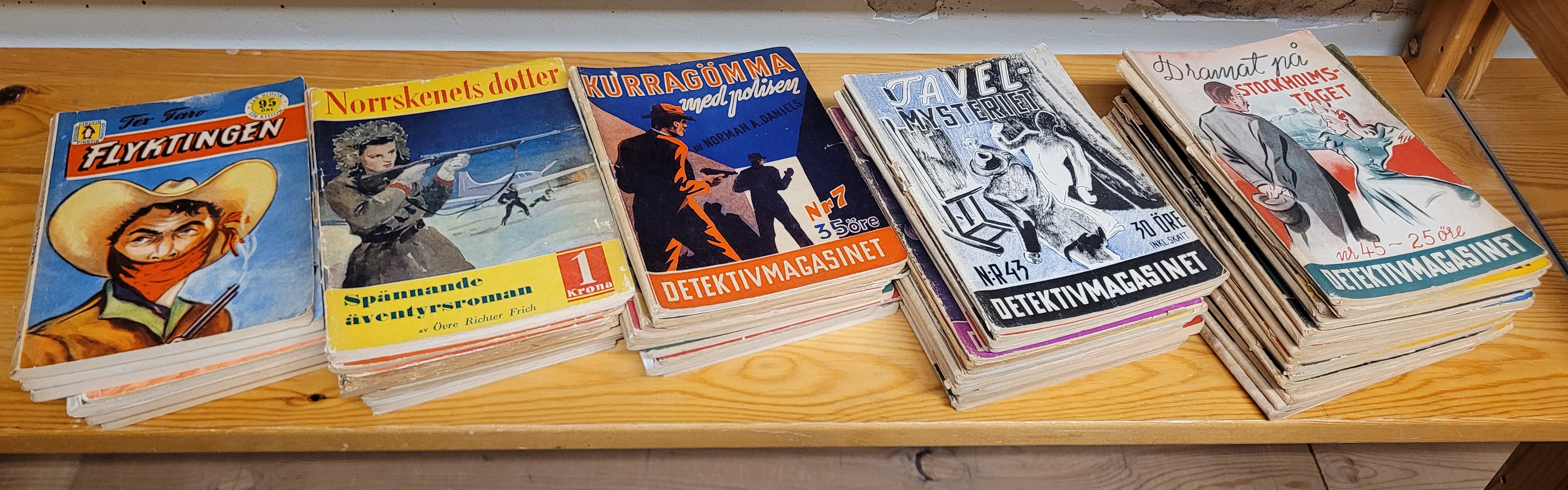 Detektivmagasinet. mm. 65 vol. + Wopenka, Gröna Skräcken.