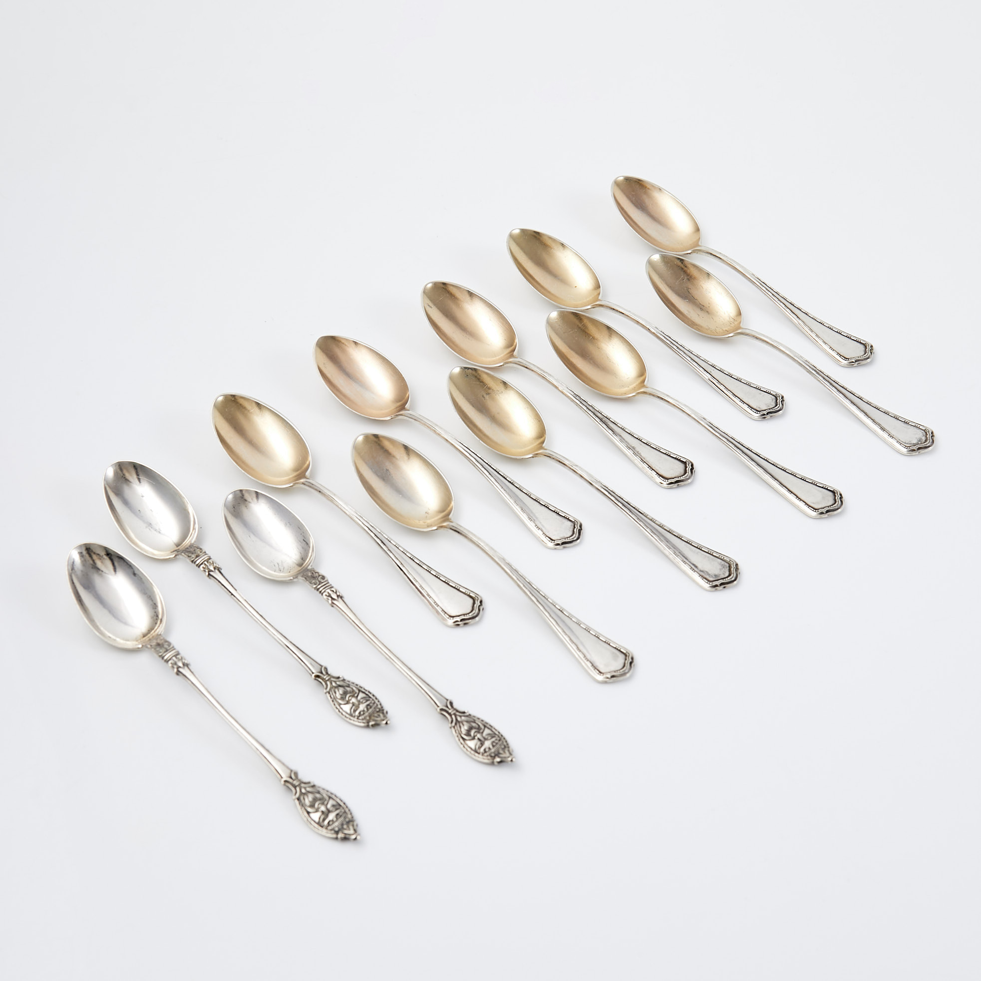 Bilder för 4677271. KAFFESKEDAR, 12 st, silver, olika modeller och ...