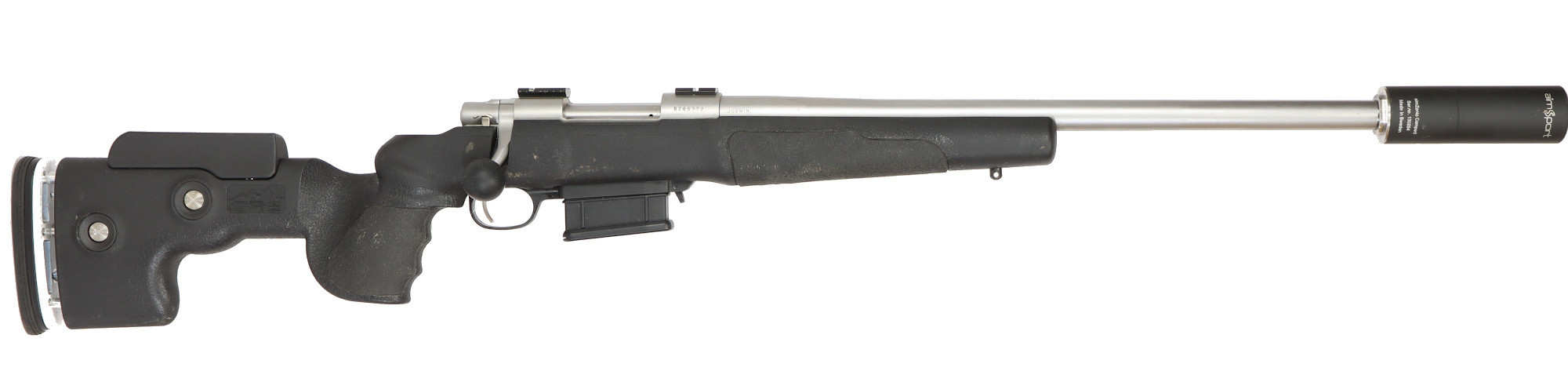 KULGEVÄR MED LJUDDÄMPARE, fabrikat Howa, modell 1500 Varmint, kaliber .308W, tillv.nr B265772, se-nr SE2393574.