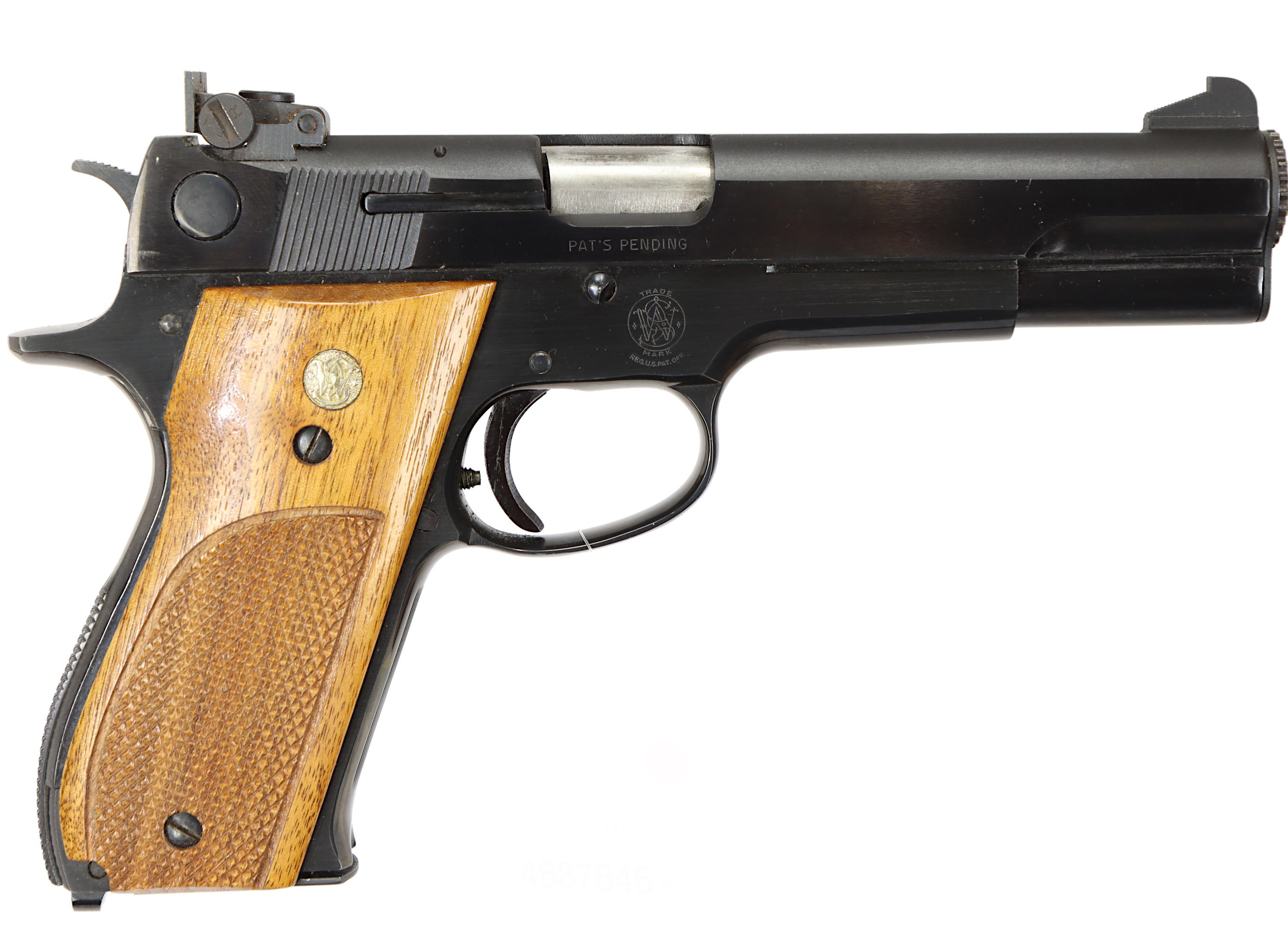 PISTOL, fabrikat Smith & Wesson, modell 52-2, kaliber .38 Special WC, tillv.nr A482994, se-nr SE0254608.