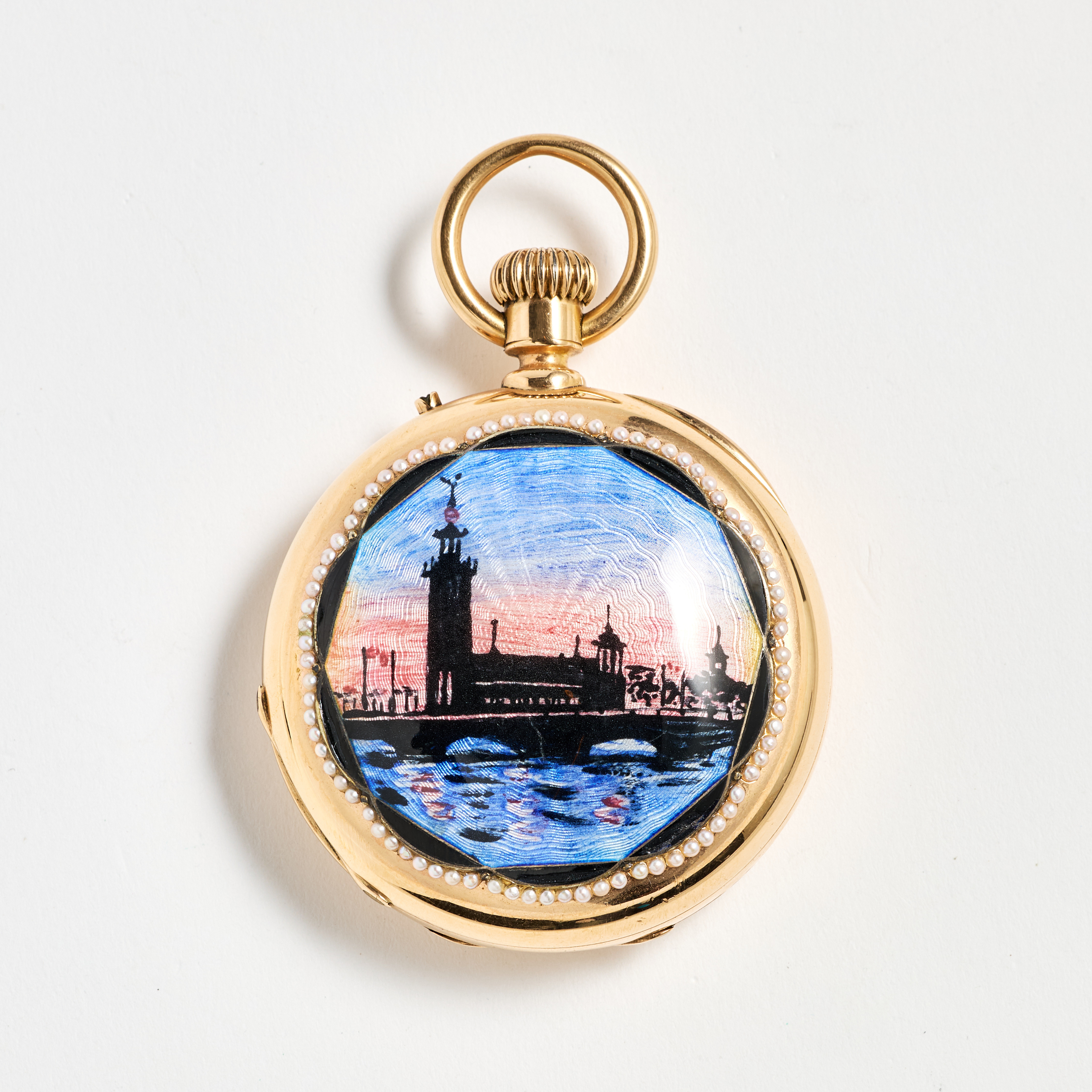 A. GOLAY-LERESCHE & FILS, Geneve, fickur, 50,5 mm, 18K guld, ca 1900.
