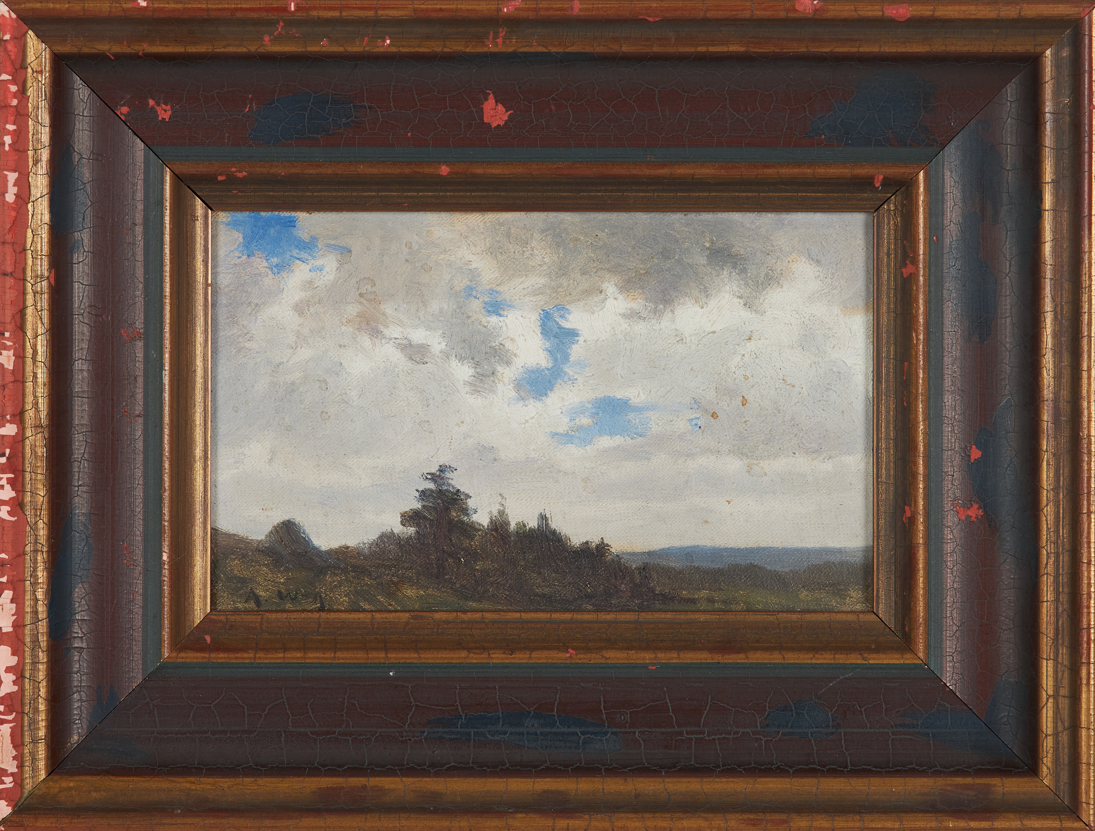 ALFRED WAHLBERG. TILLSKRIVEN. olja på duk uppfodrad på kartong, signerad A. W-g.