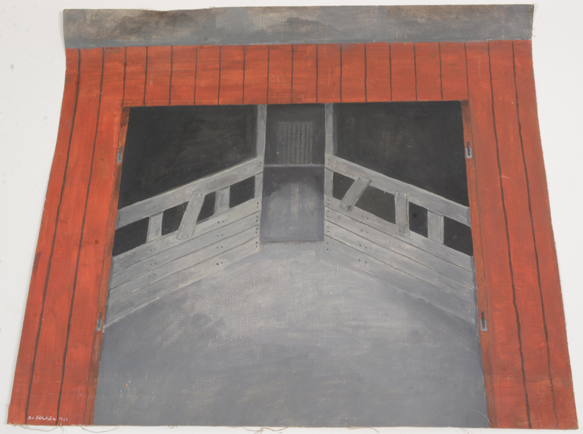 BO SÄLLSTRÖM. Ladugårdsport. Olja på duk.