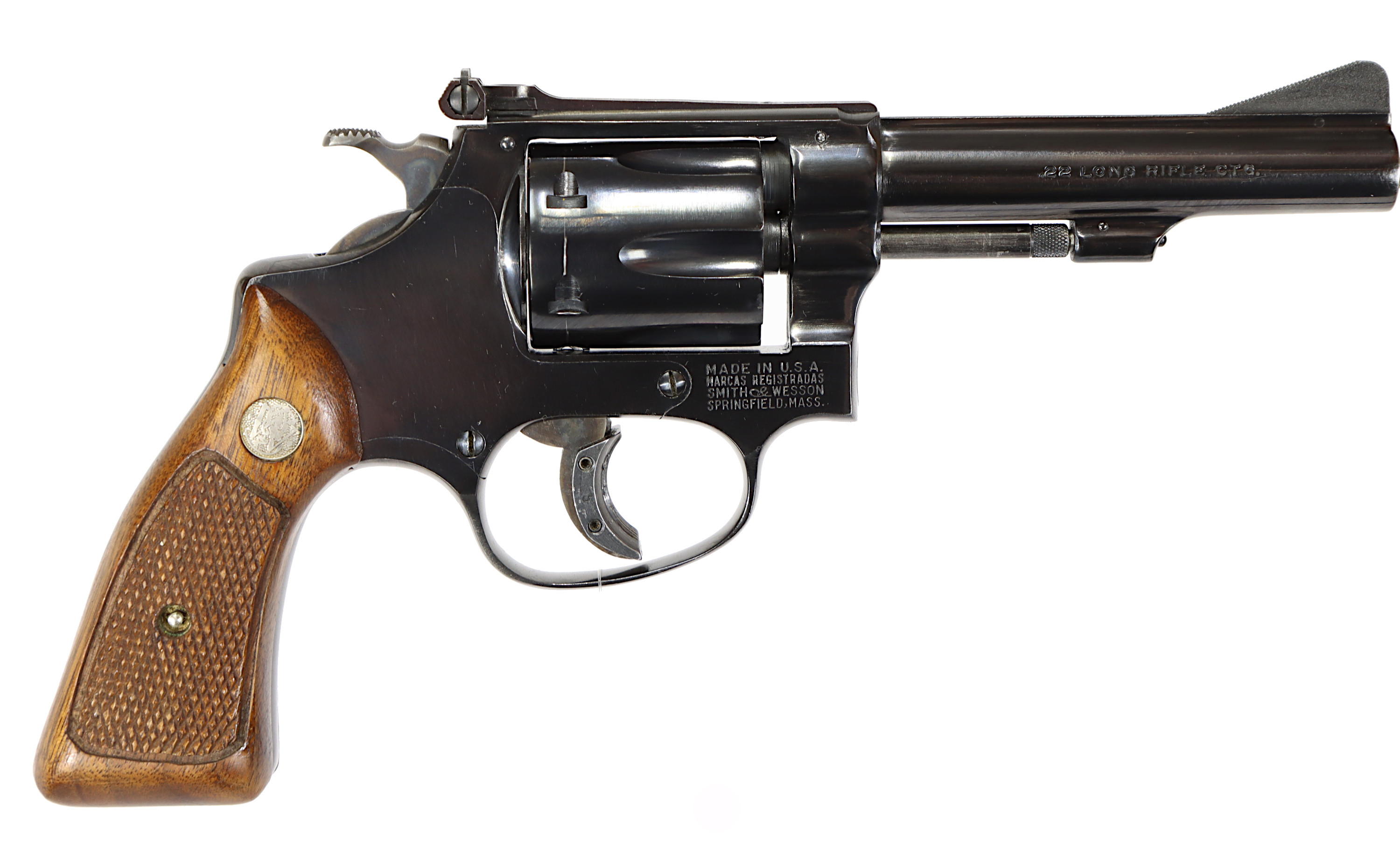 REVOLVER, fabrikat Smith & Wesson, modell 34-1, kaliber .22lr, tillv.nr 118864, se-nr SE1428283.