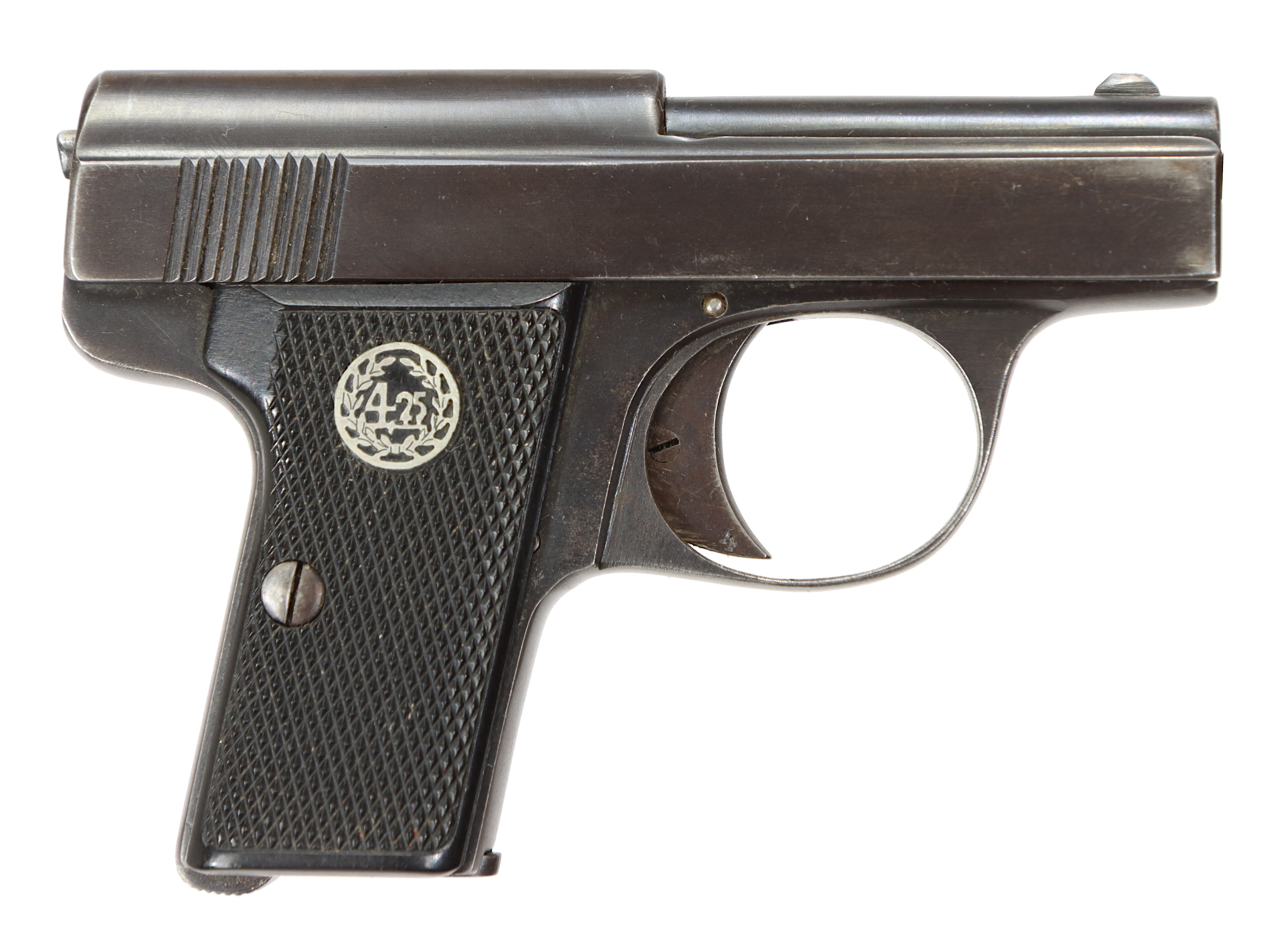 PISTOL, fabrikat August Menz, modell Liliput 1925, kaliber 4,25mm, tillv.nr 1504, se-nr SE1250503.