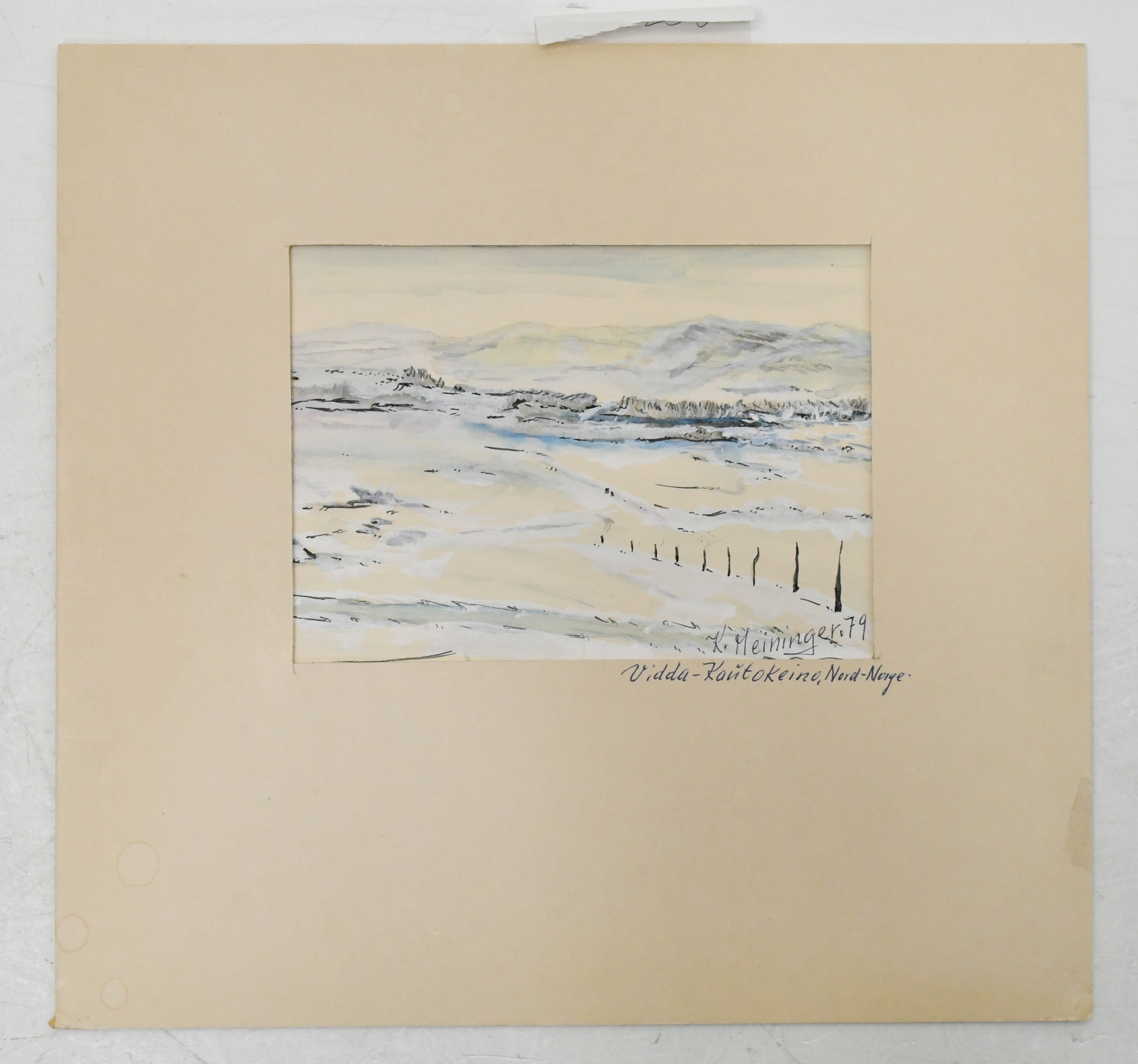 K. MEININGER. Vidda-Kautokeino. Nord-Norge. Gouache.