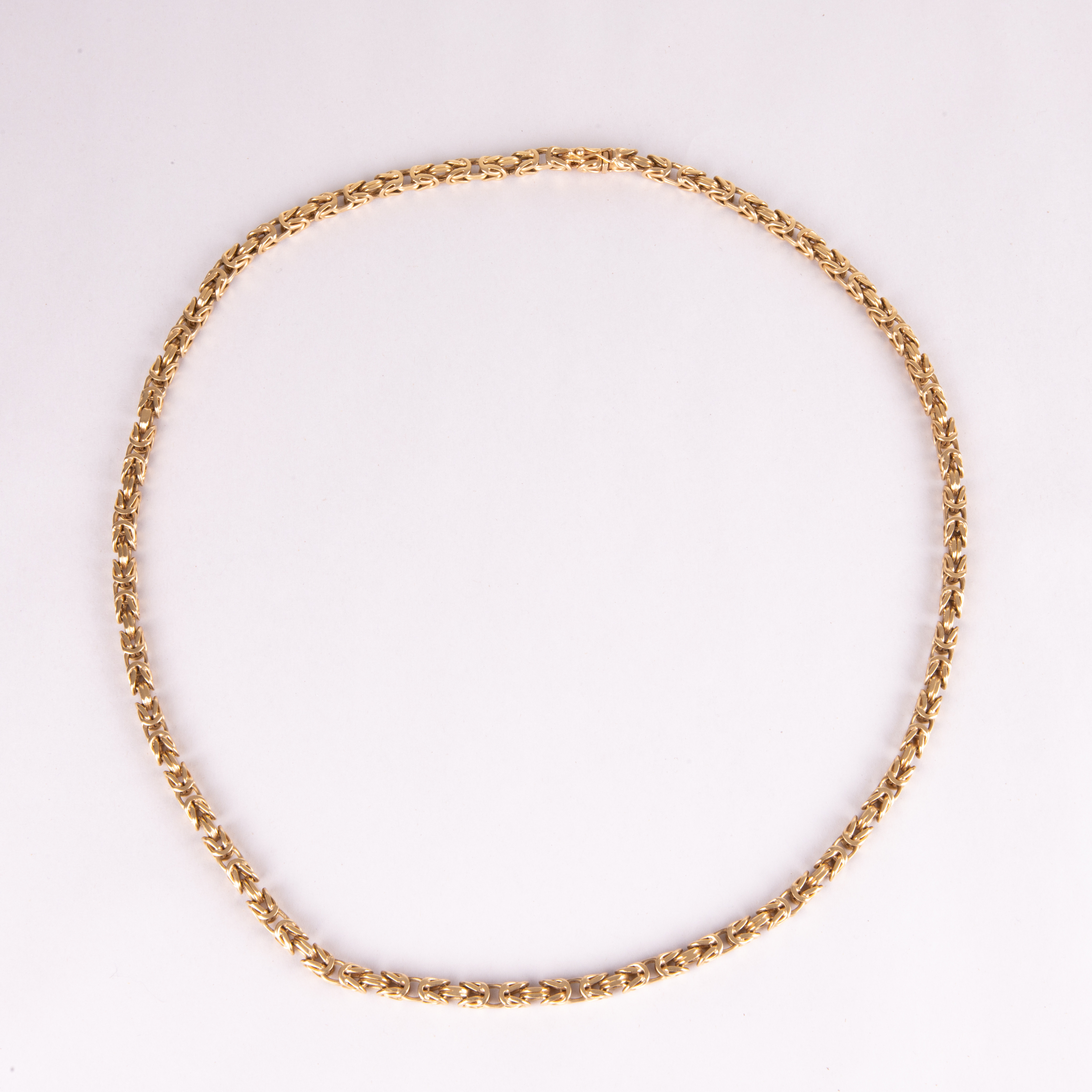 HALSKEDJA, Guld 18k, vikt 195,28 gram, kungslänk, 1900-tal.