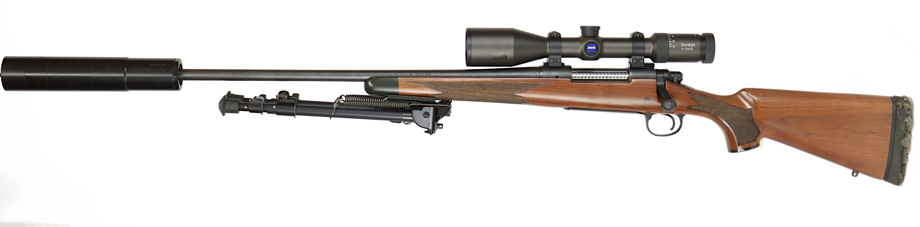 KULGEVÄR MED LJUDDÄMPARE, fabrikat Remington, modell 700 CDL VÄNSTER, kaliber .30-06, tillv.nr G6517308, se-nr SE2328739.