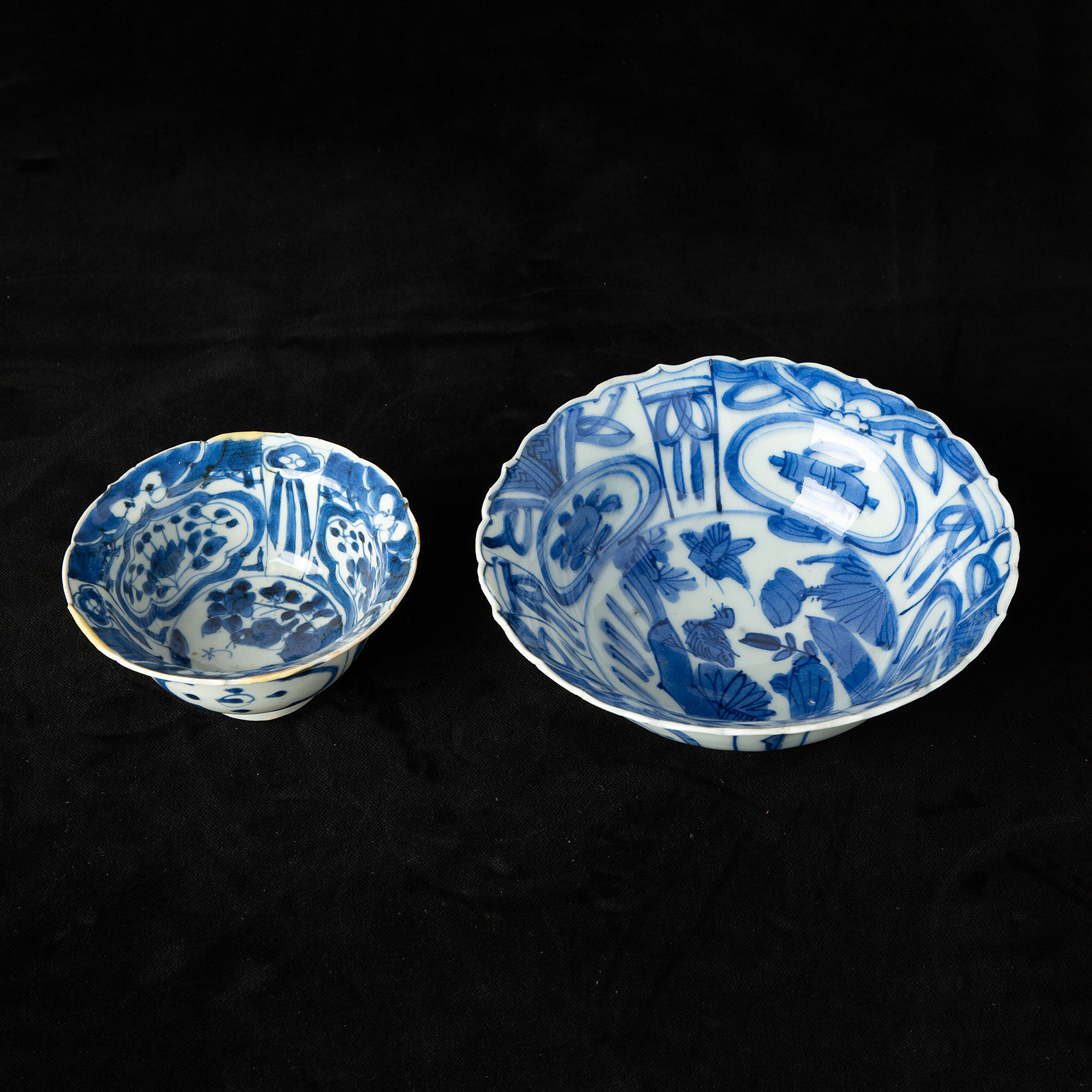 SKÅLFAT, 2 st, Kraak-typ, porslin, Kina.