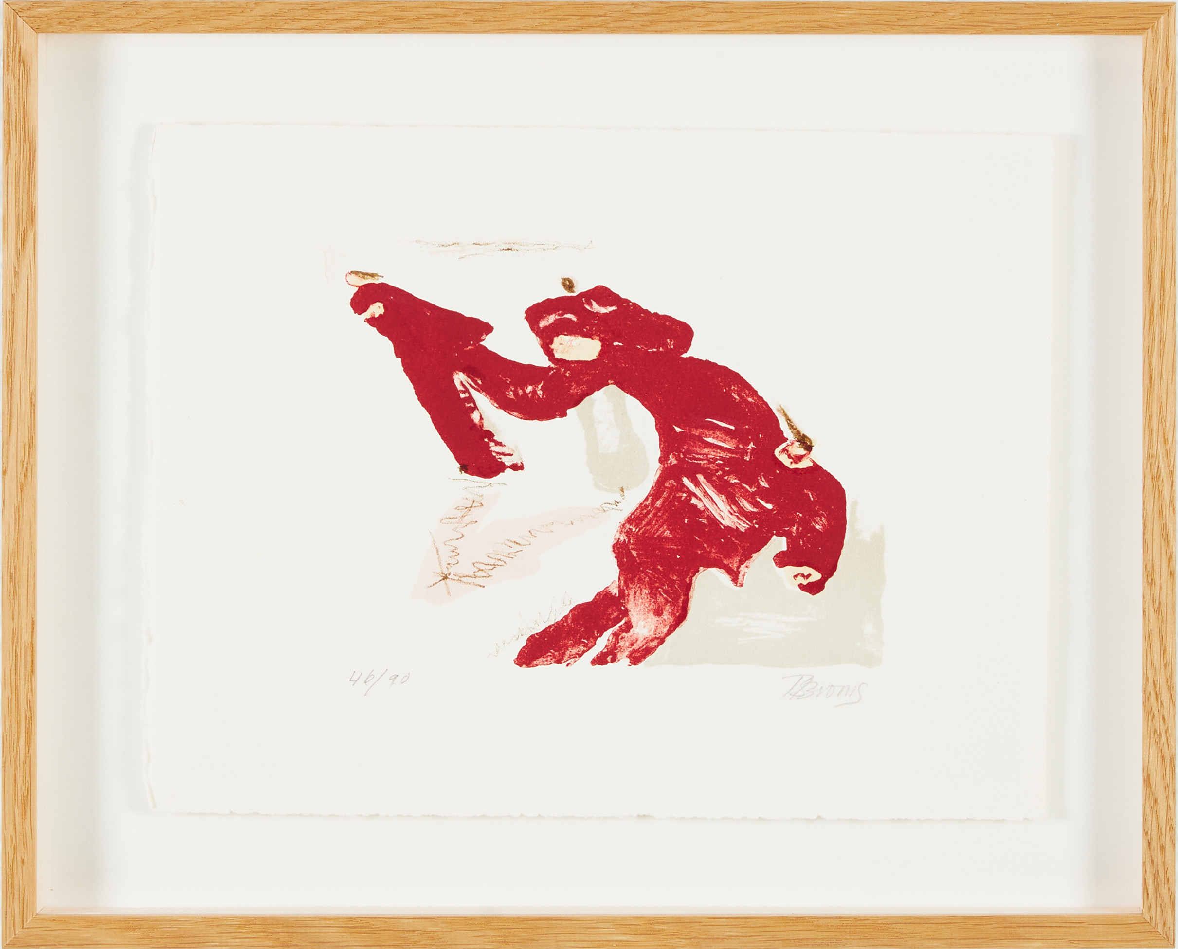 BIRGIT BROMS. Skidåkare, färglitografi, signerad, numrerad 46/90.