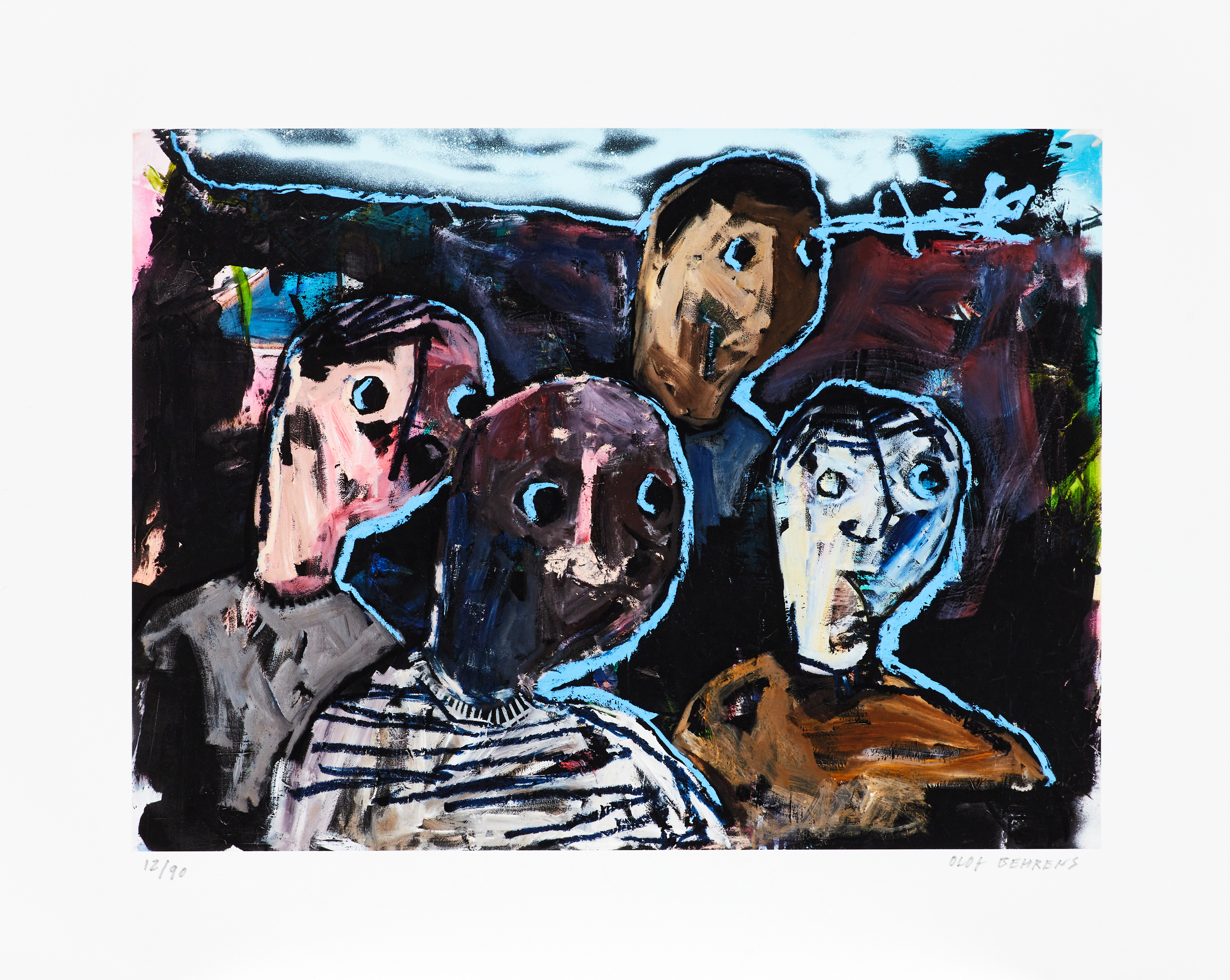 OLOF BEHRENS (född 1978). "På natten", signerad och numrerad 12/90, giclée.