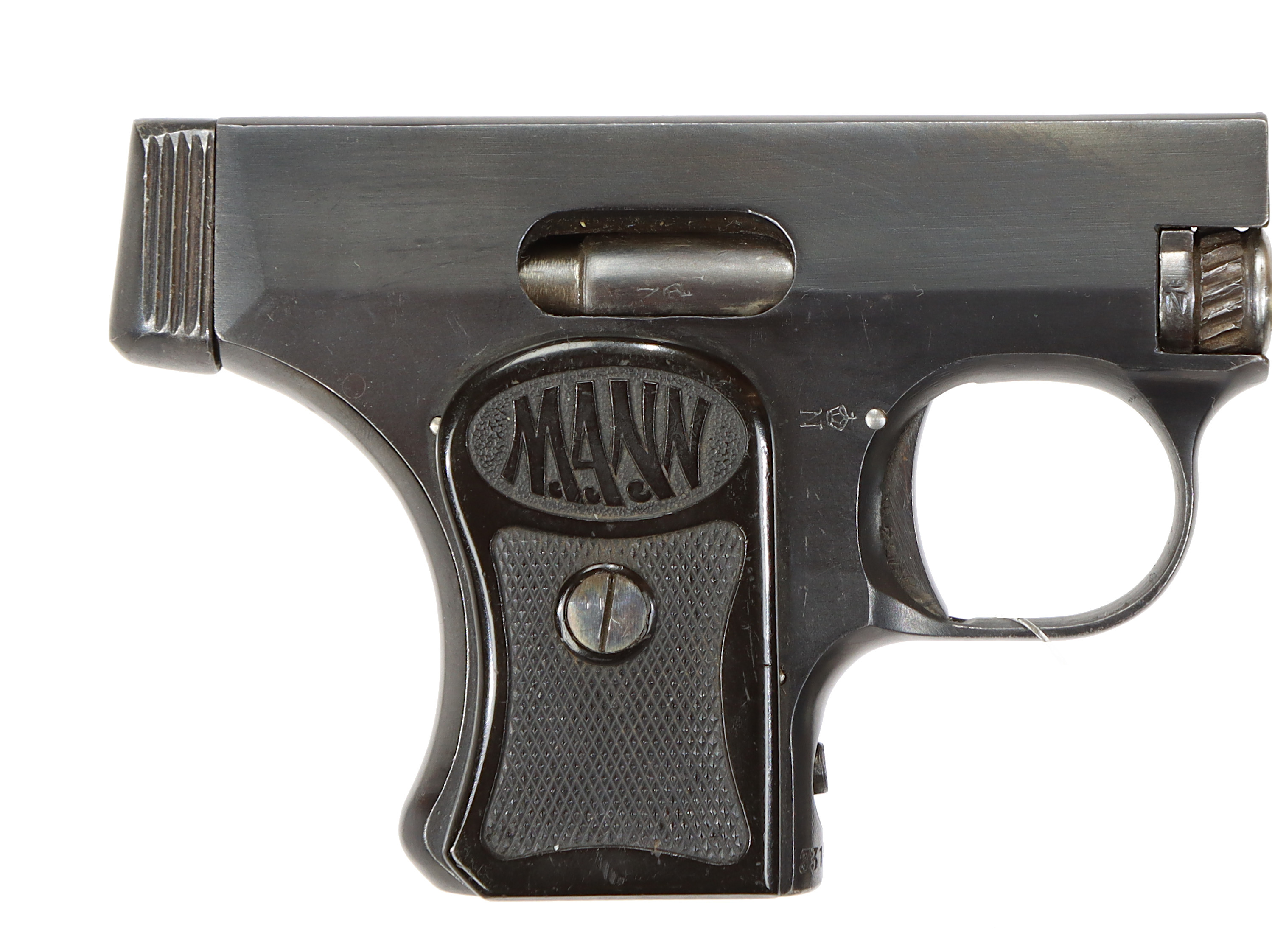 PISTOL, fabrikat Mann´s, modell 1920, kaliber 6,35mm, tillv.nr 33142-2, se-nr SE0128028.