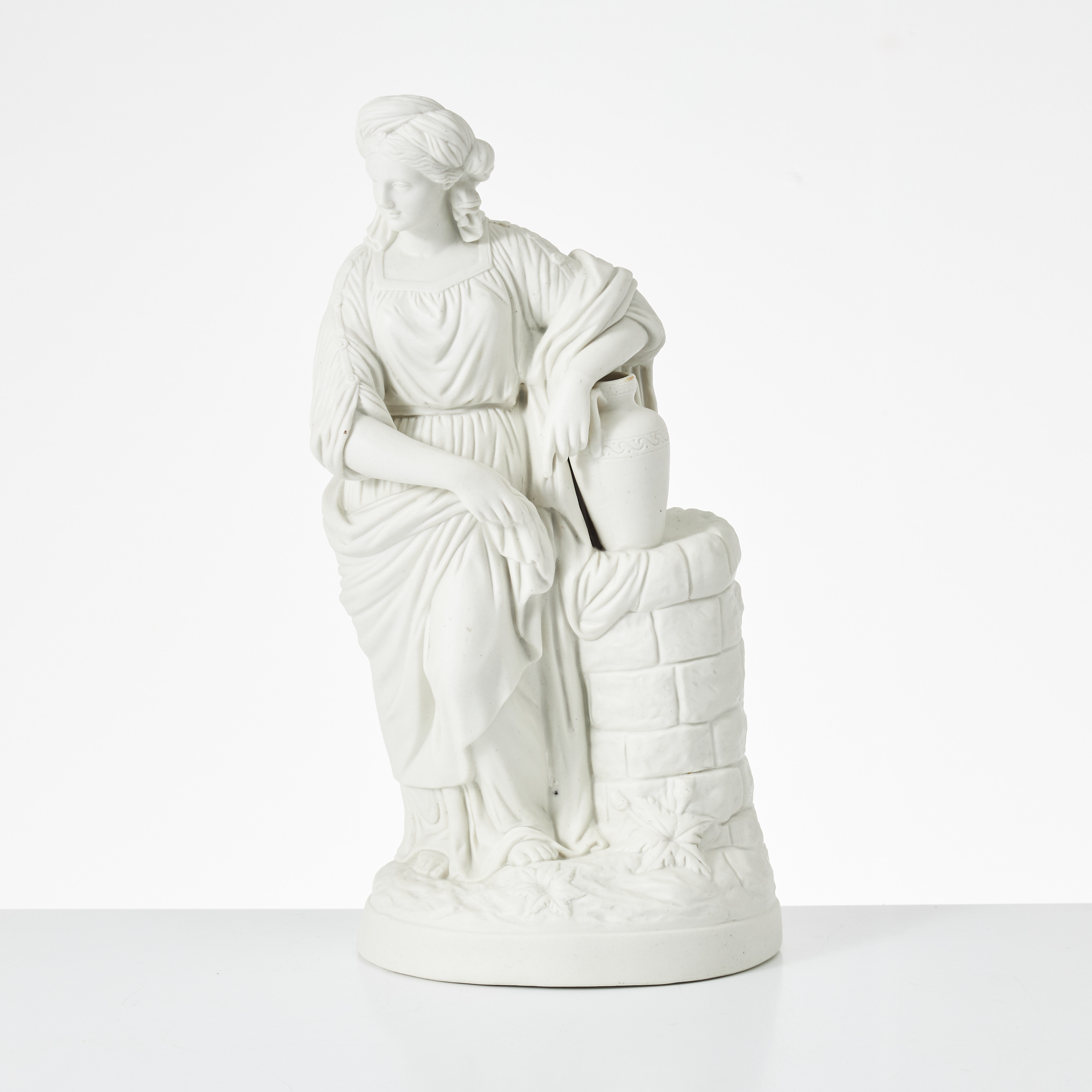 FIGURIN, parian, 1870-tal, föreställande antikiserande kvinna, Rörstrand.