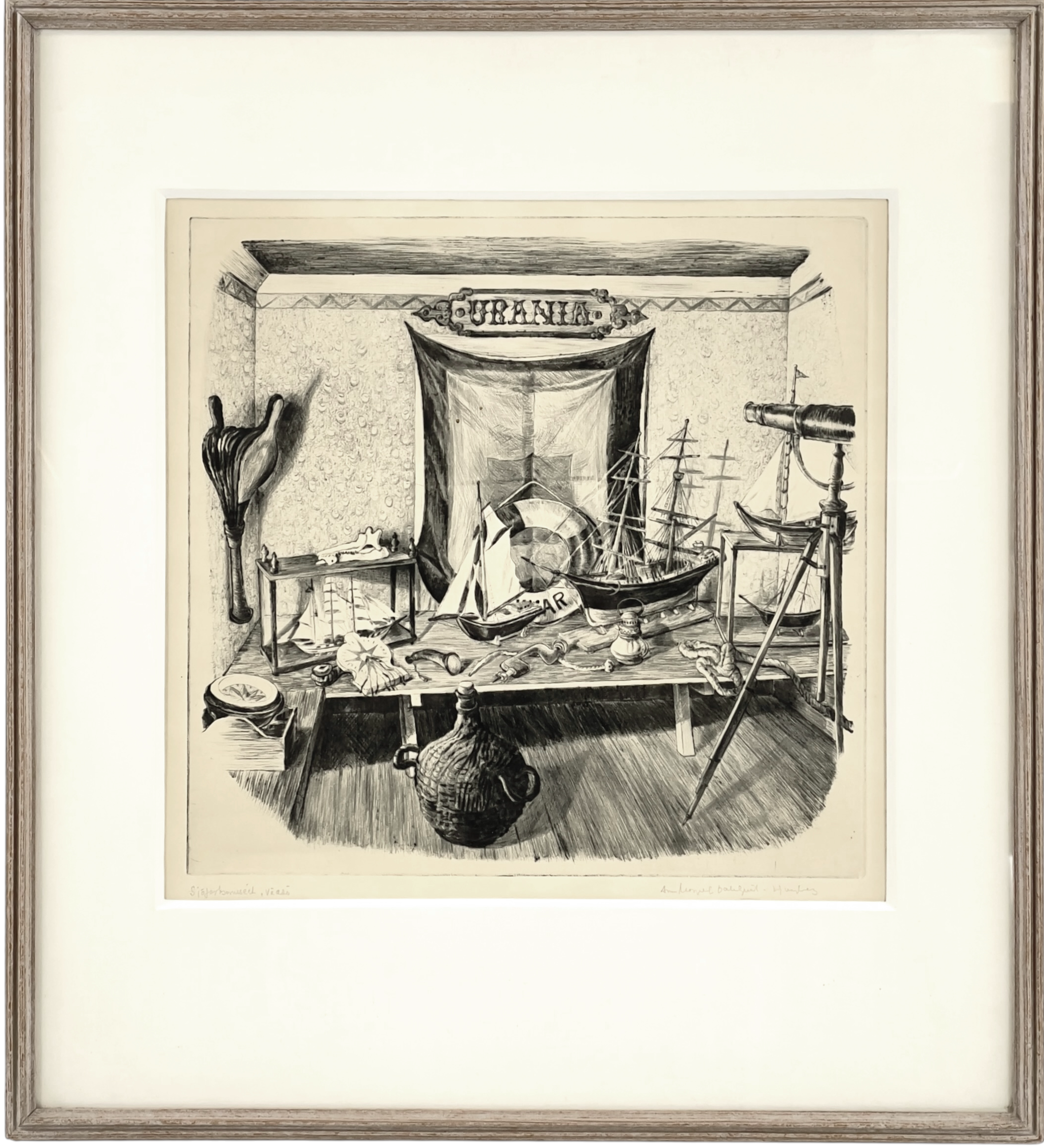 ANN MARGRET DAHLQVIST LJUNGBERG (1915 - 2002) etsning, "Sjöfartsmuséet, Väddö", signerad.