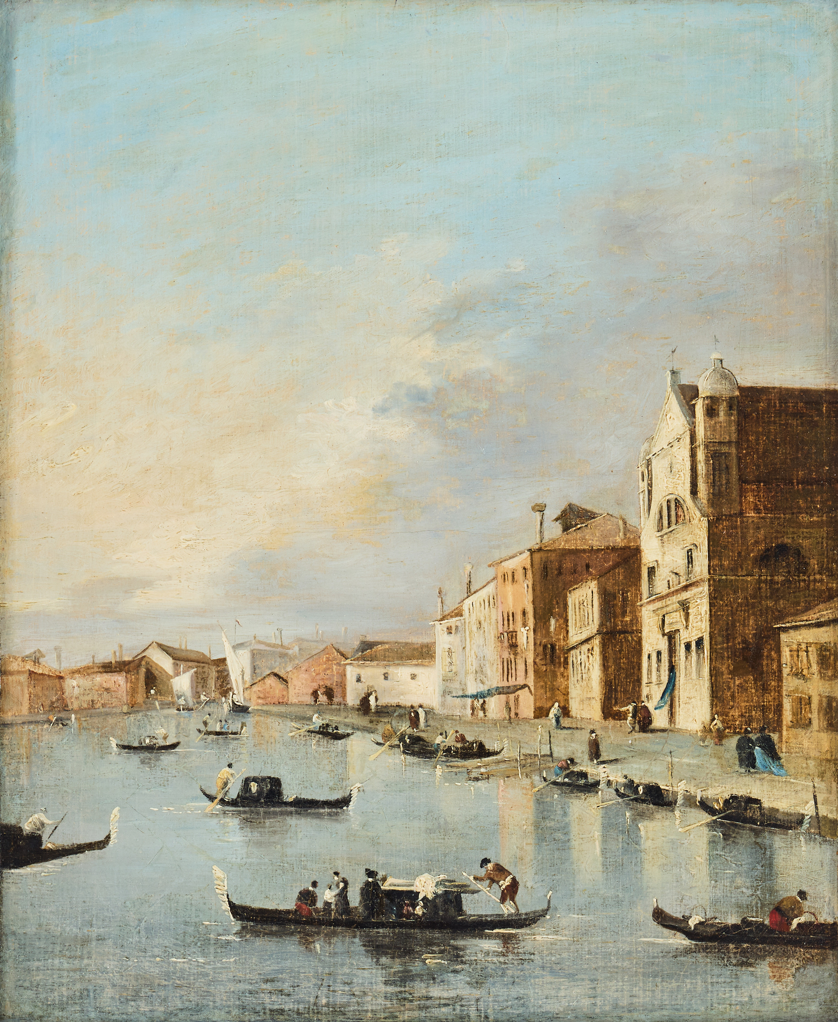 ITALIAN SCHOOL, 19TH CENTURY. After Francesco Guardi. The Church of Santa Lucia on the Grand Canal, Venice.