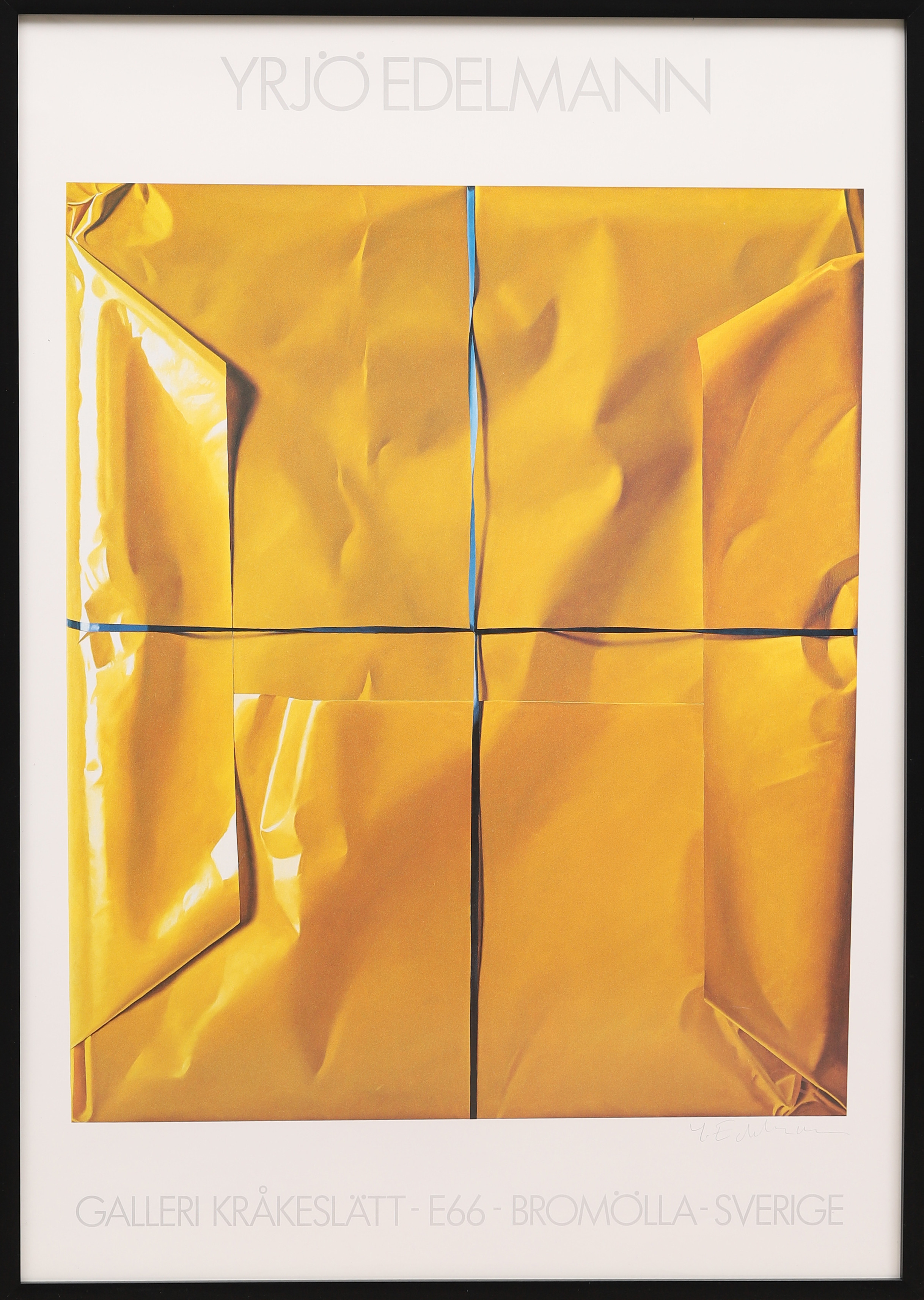 YRJÖ EDELMANN. UTSTÄLLNINGSAFFISCH, Galleri Kråkeslätt, signerad.