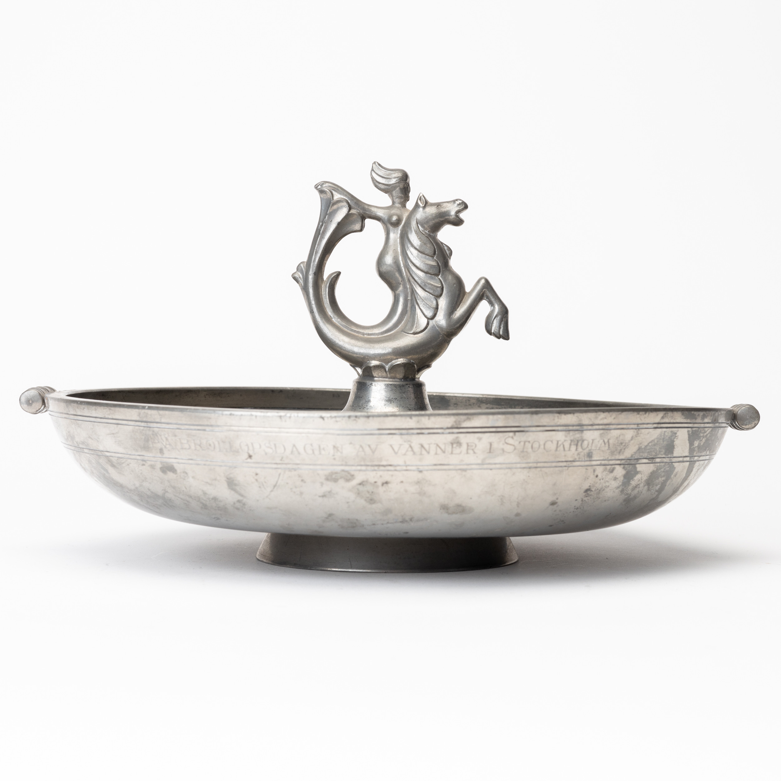 BORDSUPPSATS, tenn, Art Deco, B.H. Edlunds Silverfabrik AB, Stockholm, 1936.