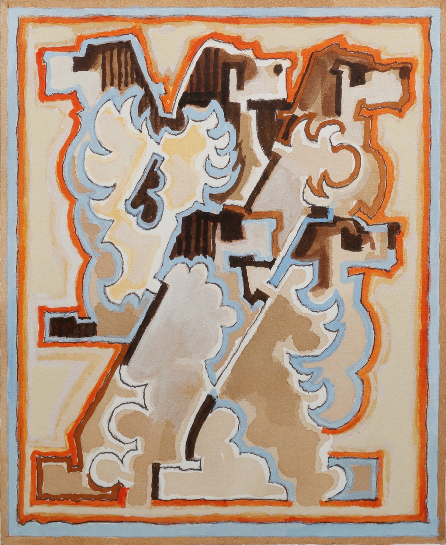 KARL-ERIK OLSSON "SNOGERÖD" 1927-1995. GOUACHE PÅ PAPPER, "VI DÅ", SIGNERAD OCH DATERAD 1994.