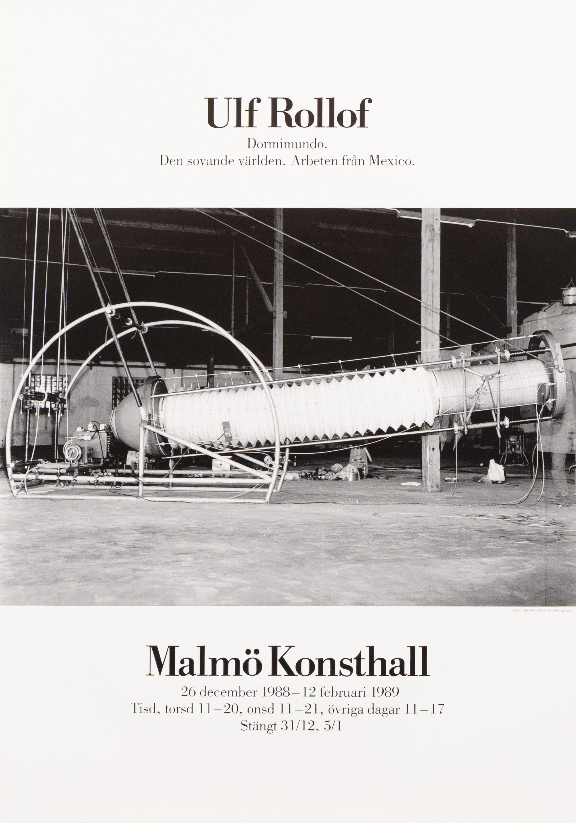 UTSTÄLLNINGSAFFISCH, offsettryck, Ulf Rollof, Malmö Konsthall.