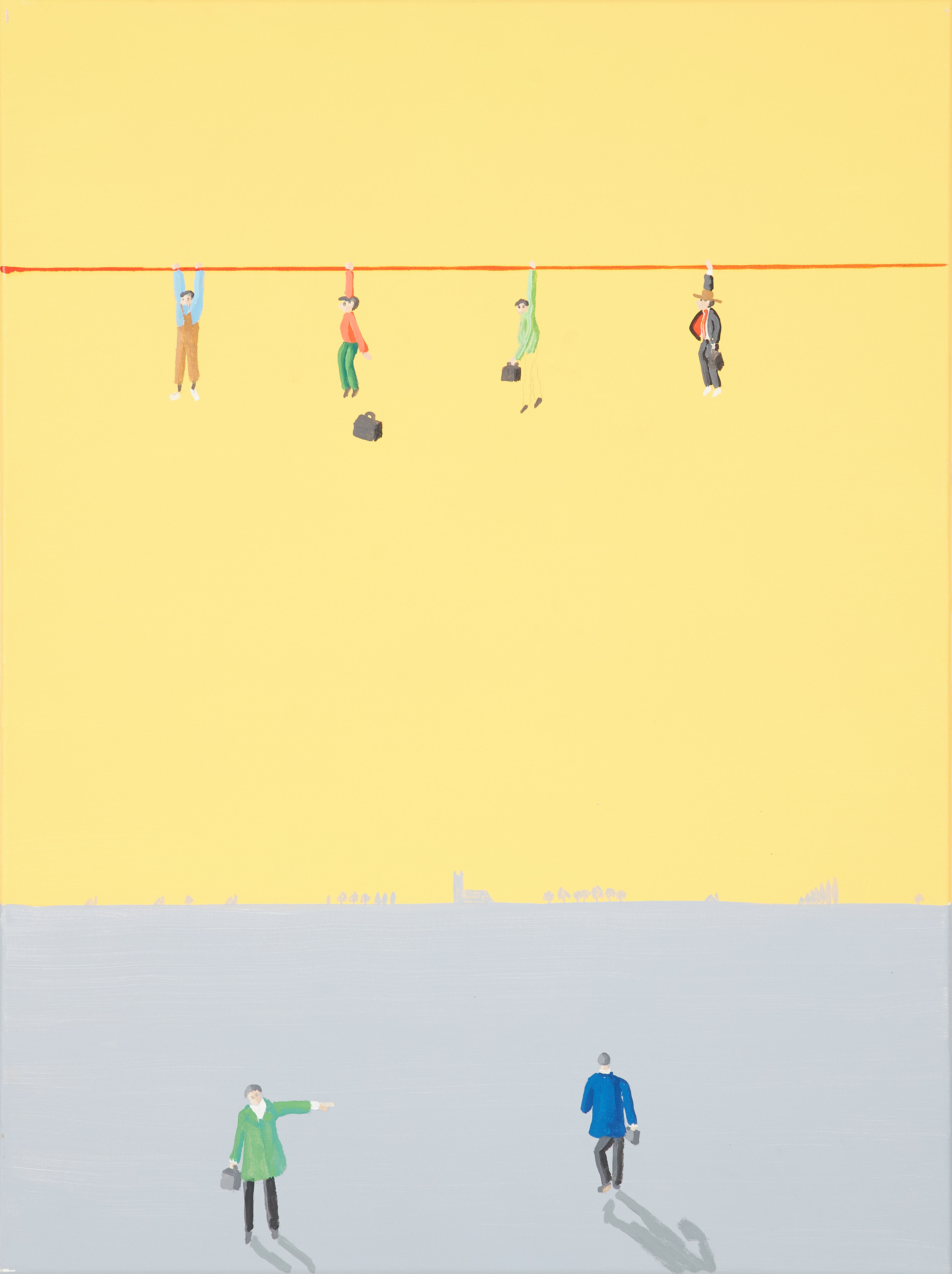 JENS ULRICH PETERSEN. "Snoremænd", akryl på duk, signerad a tergo.