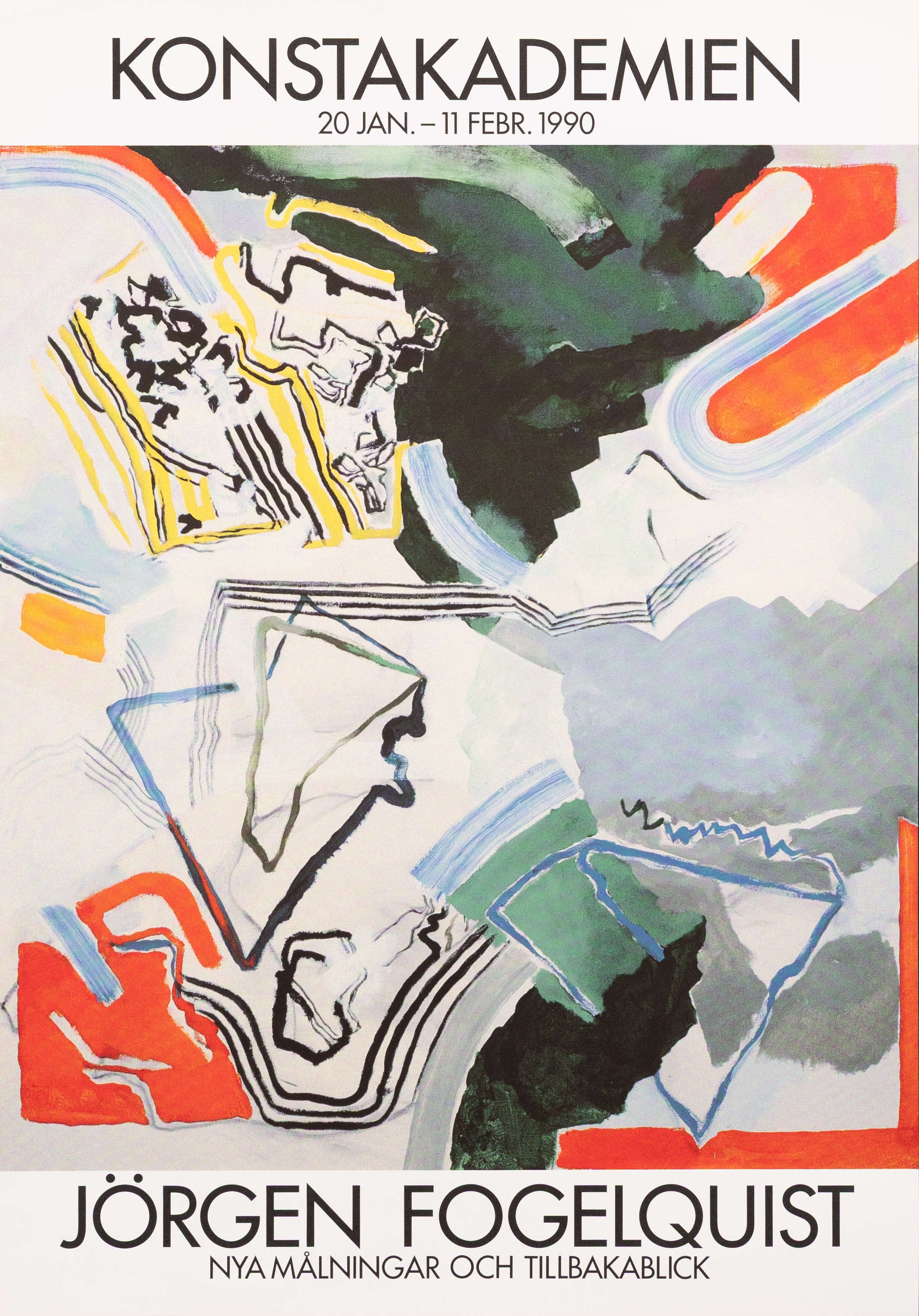 UTSTÄLLNINGSAFFISCH, offsettryck, Jörgen Fogelquist, Konstakademien.
