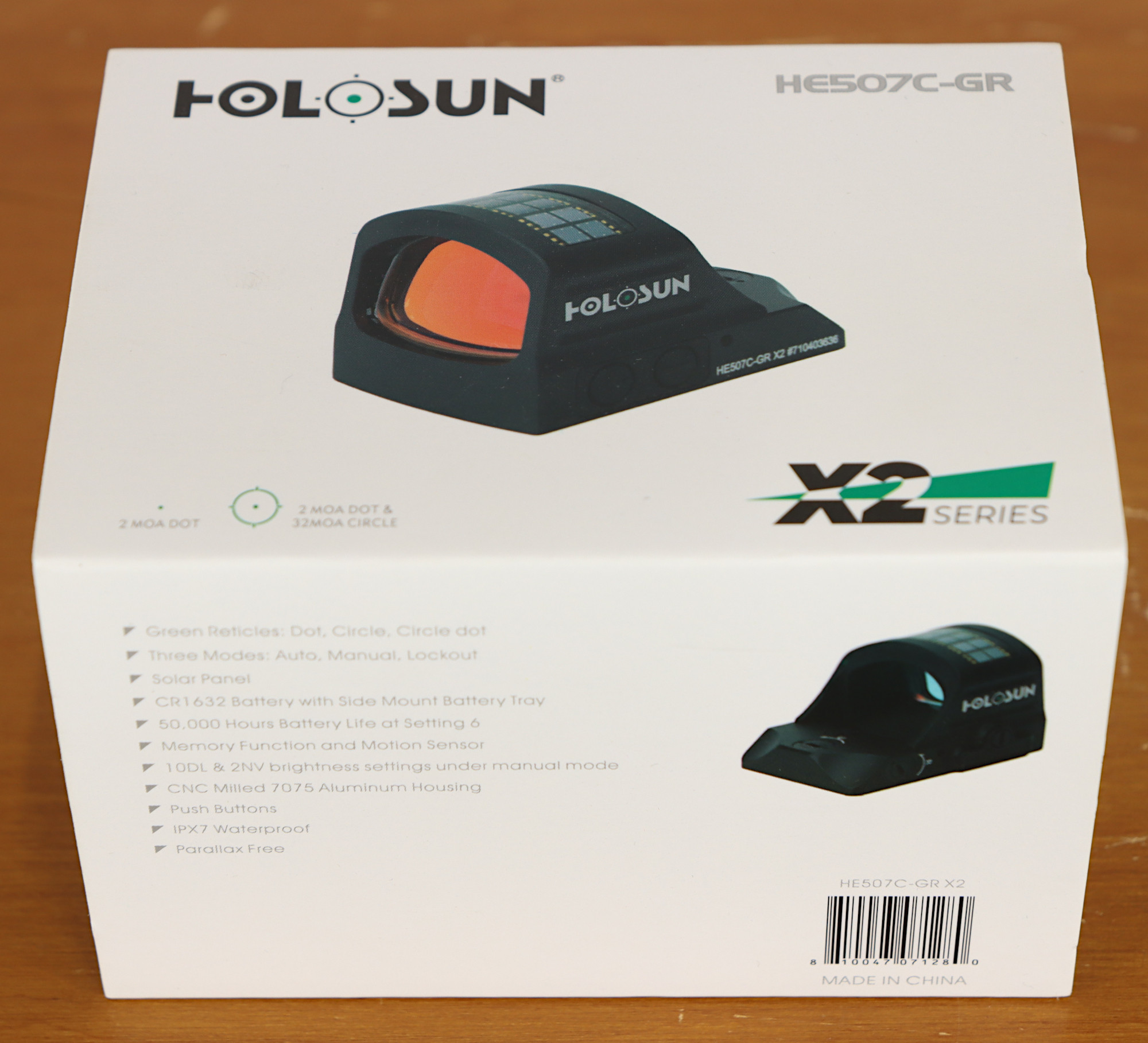 GRÖNPUNKTSIKTE HOLOSUN HE507C-GR X2-SERIE.