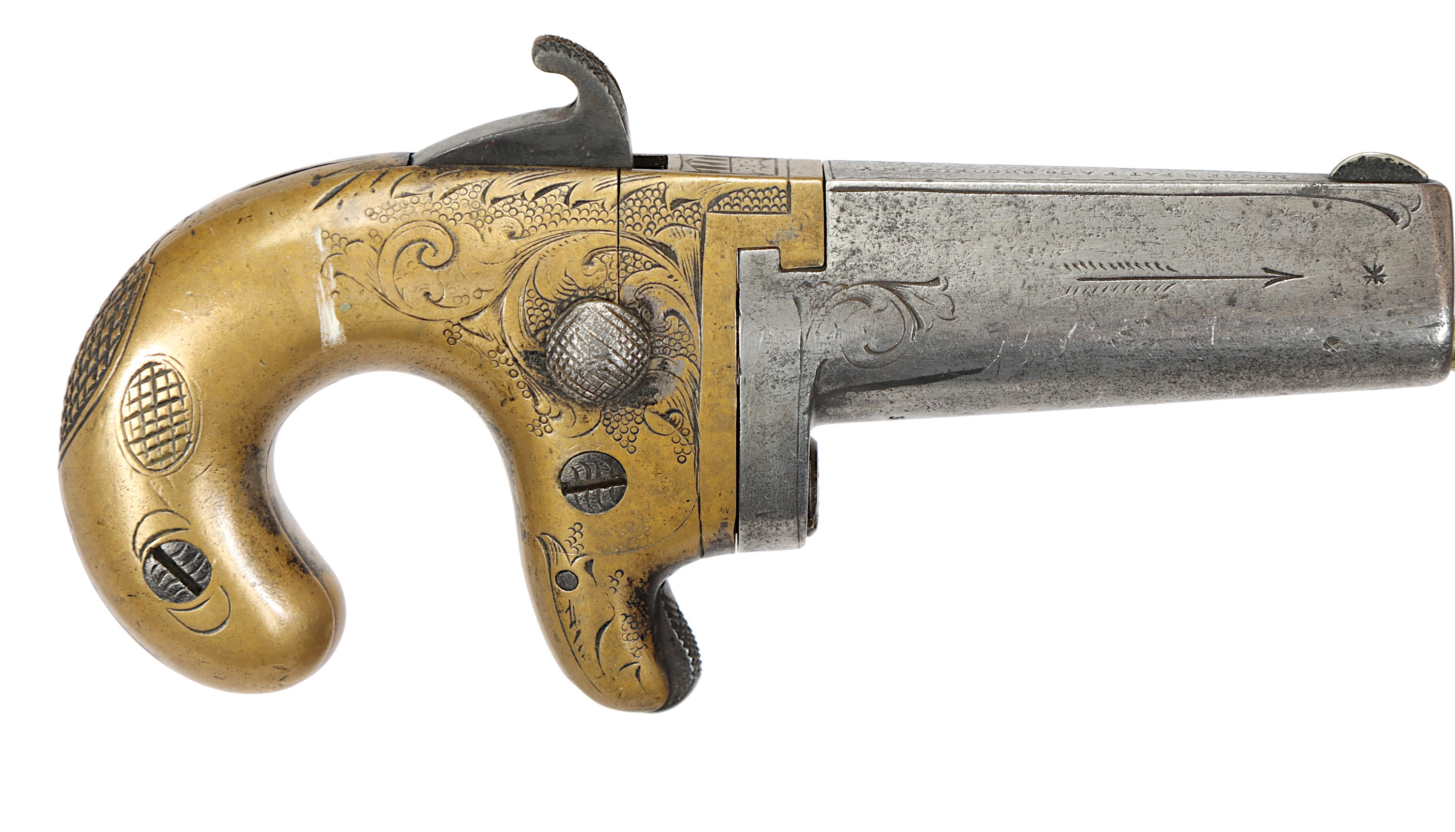 PISTOL, fabrikat Moore Pat Firearms & Co, modell No1, kaliber .41RF, tillv.nr 3981, se-nr SE0109201.