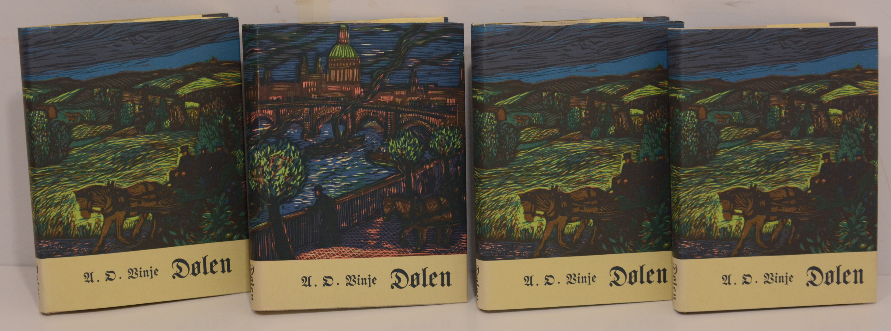 Dølen. Eit vikublad. 1858 - 1870. I - IV. Utg. ved Reidar Djupedal. Illustrert med tresnitt av Terje Grøstad.