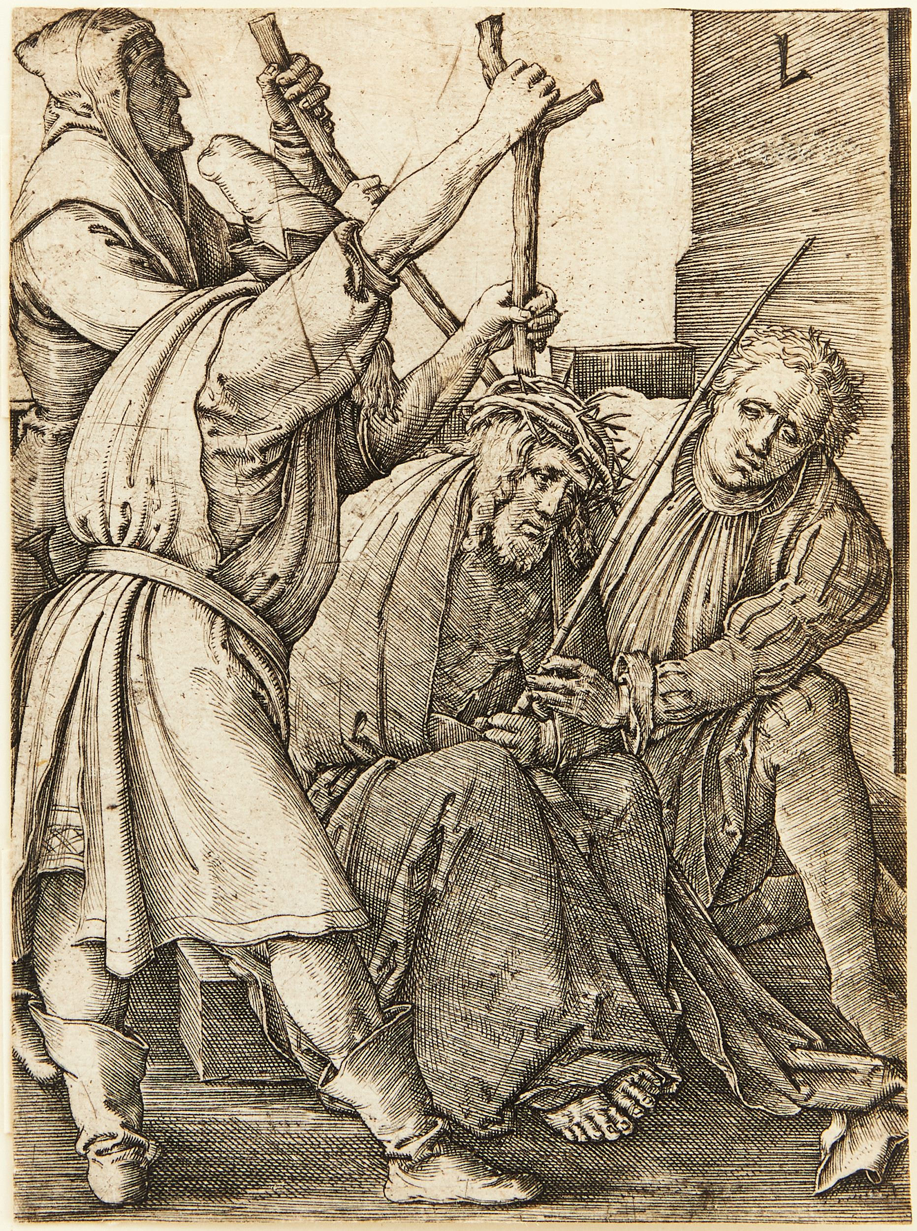 LUCAS VAN LEYDEN (THE NETHERLANDS 1494-1533). "Christ Crowned with Thorns".