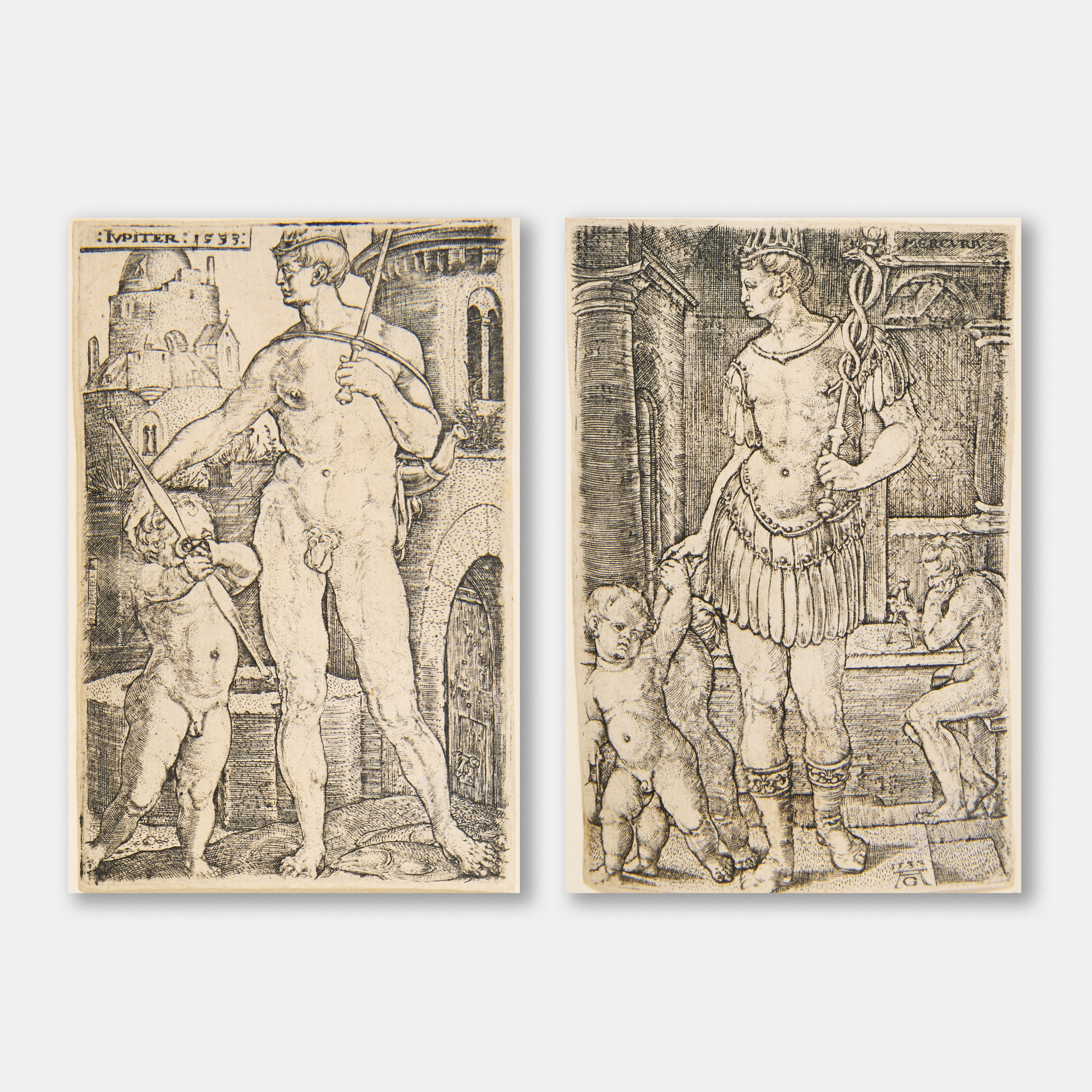 HEINRICH ALDEGREVER (GERMANY 1502-1555/1560). "Mercury" and "Jupiter".