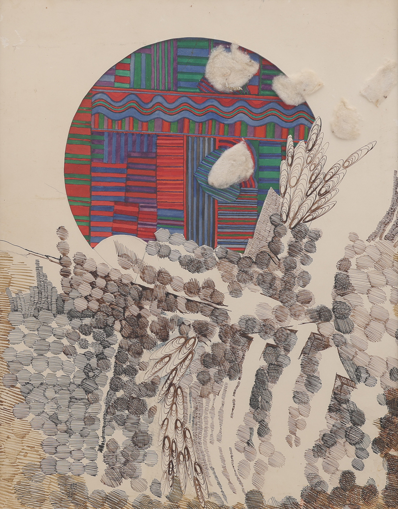 KARL-ERIK OLSSON "SNOGERÖD" 1927-1995. TUSCH OCH AKVARELL SAMT BOMULL PÅ PAPPER, OSIGNERAD.