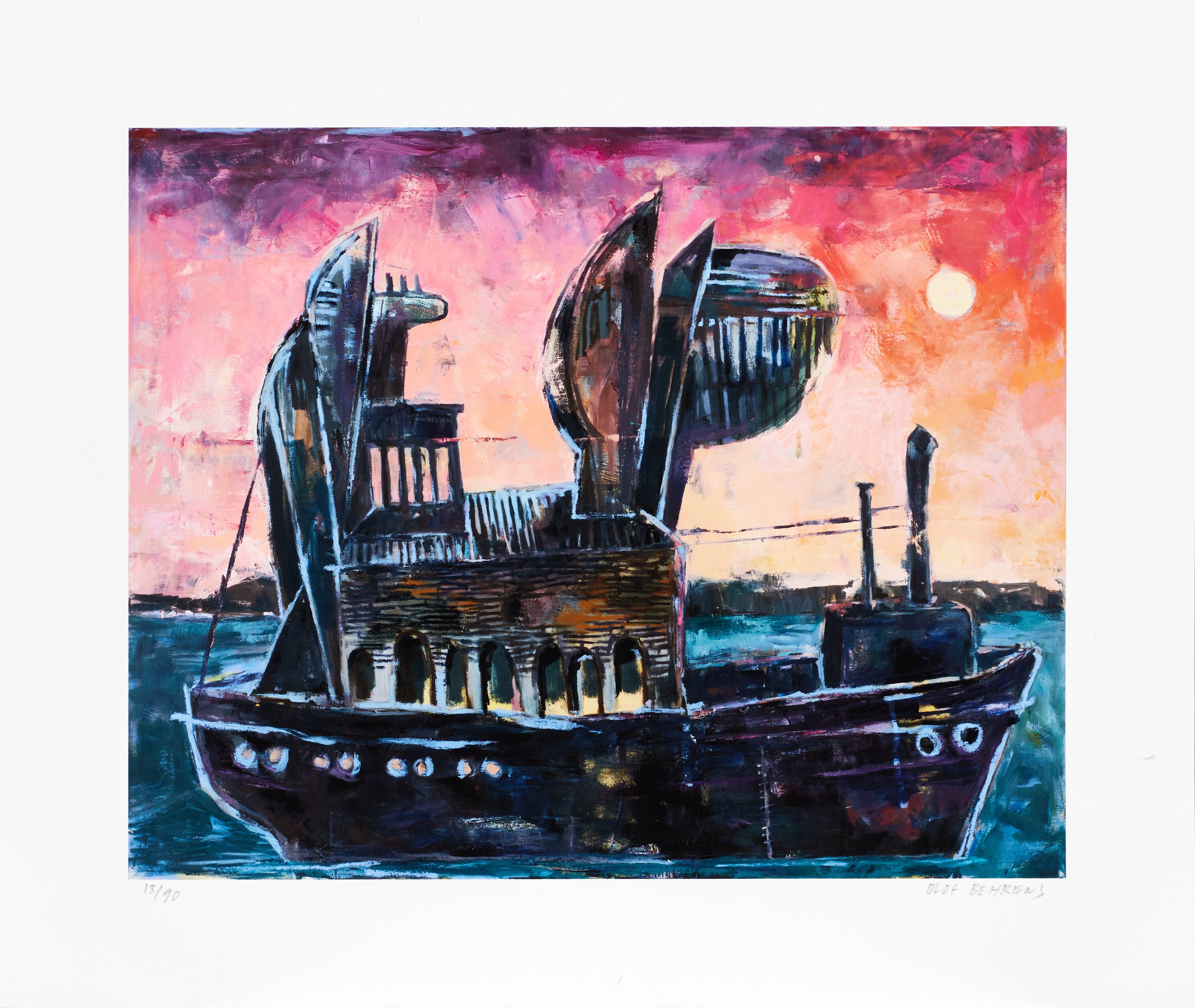 OLOF BEHRENS (född 1978). "Efter stormen", signerad och numrerad 13/90, giclée.