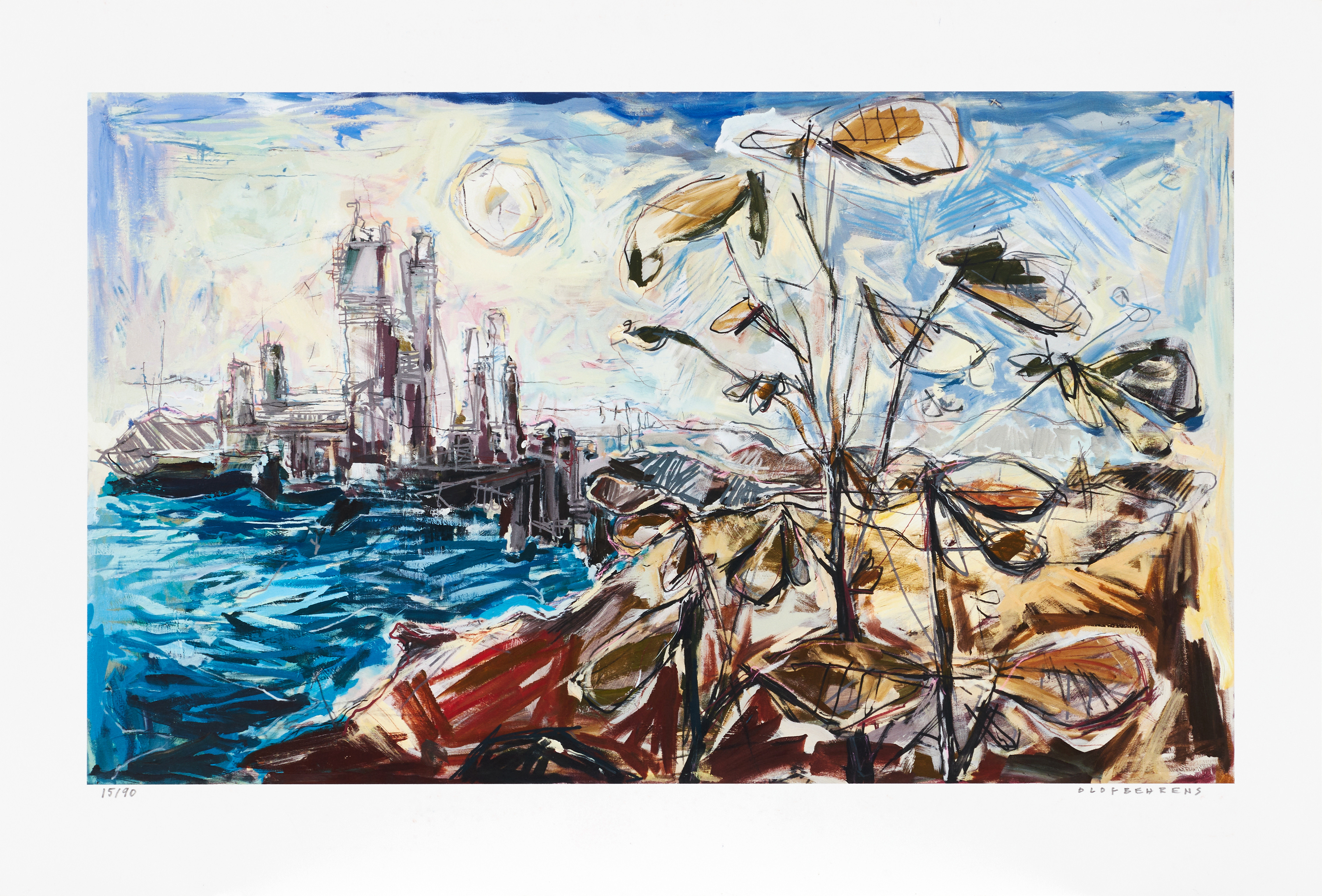 OLOF BEHRENS (född 1978). "City", signerad och numrerad 15/90, giclée.