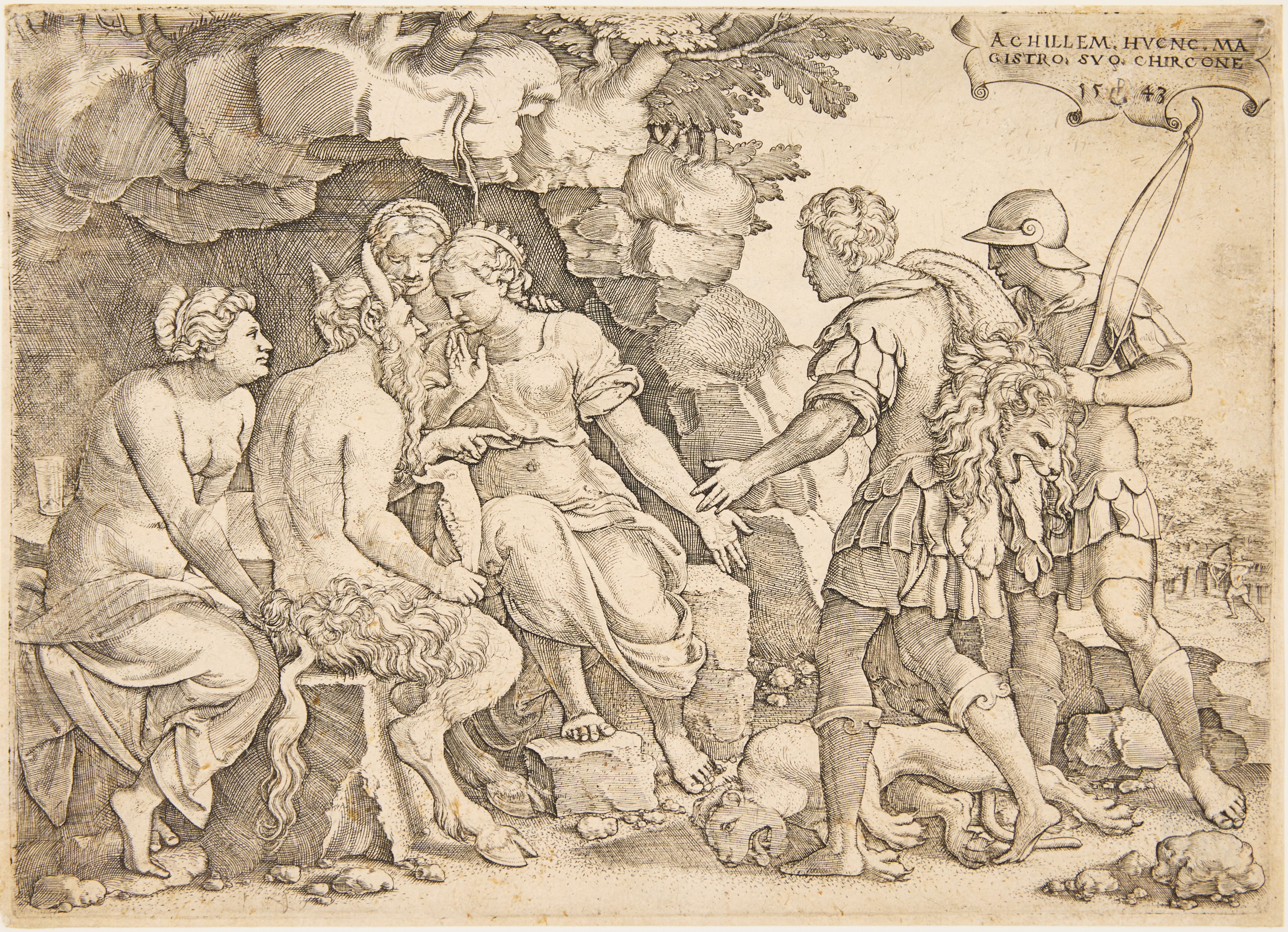 GEORG PENCZ (GERMANY 1500-1550). "Thetis and Chiron".
