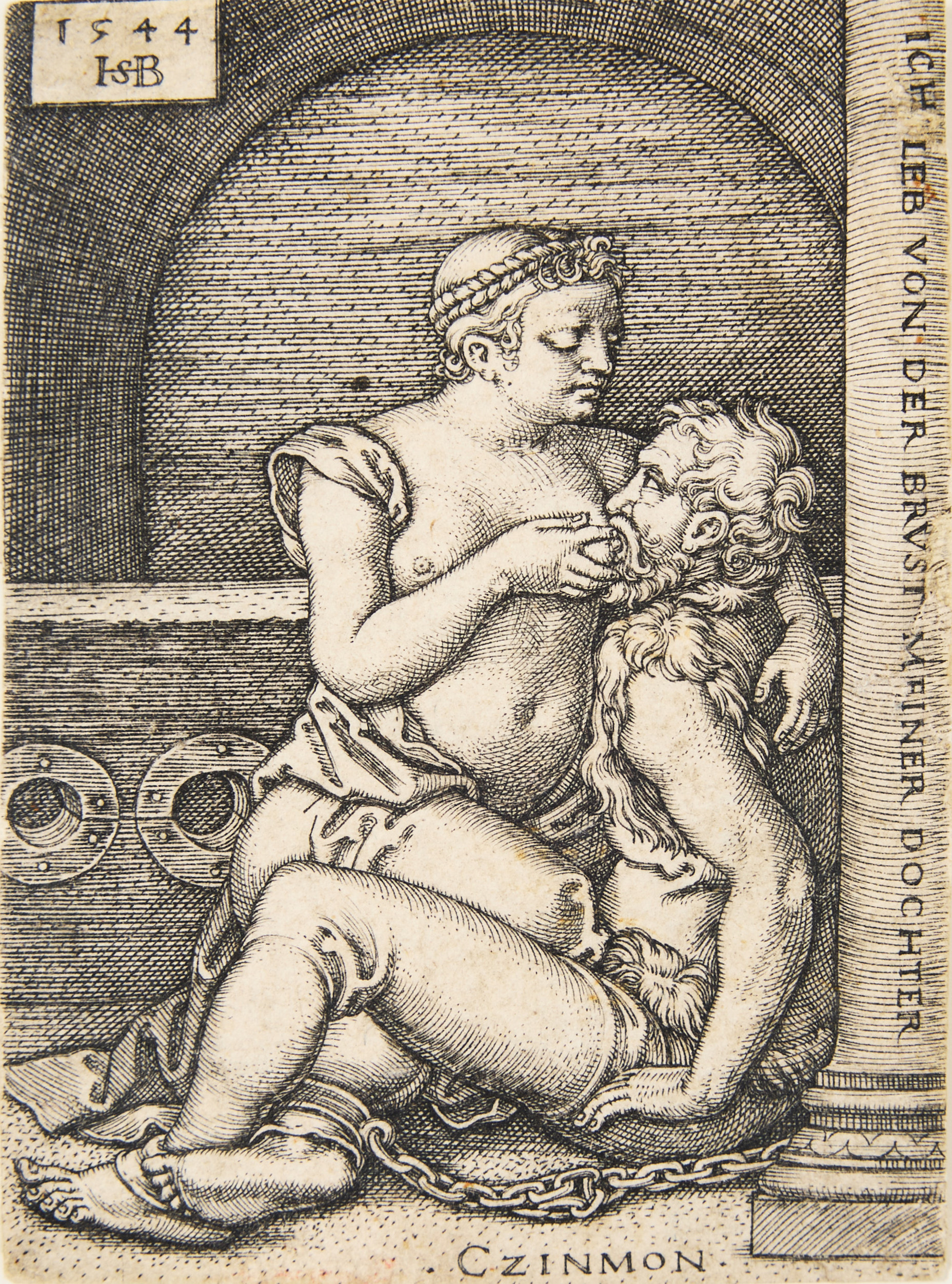 HANS SEBALD BEHAM (GERMANY 1500-1550). "Cimon and Pero".