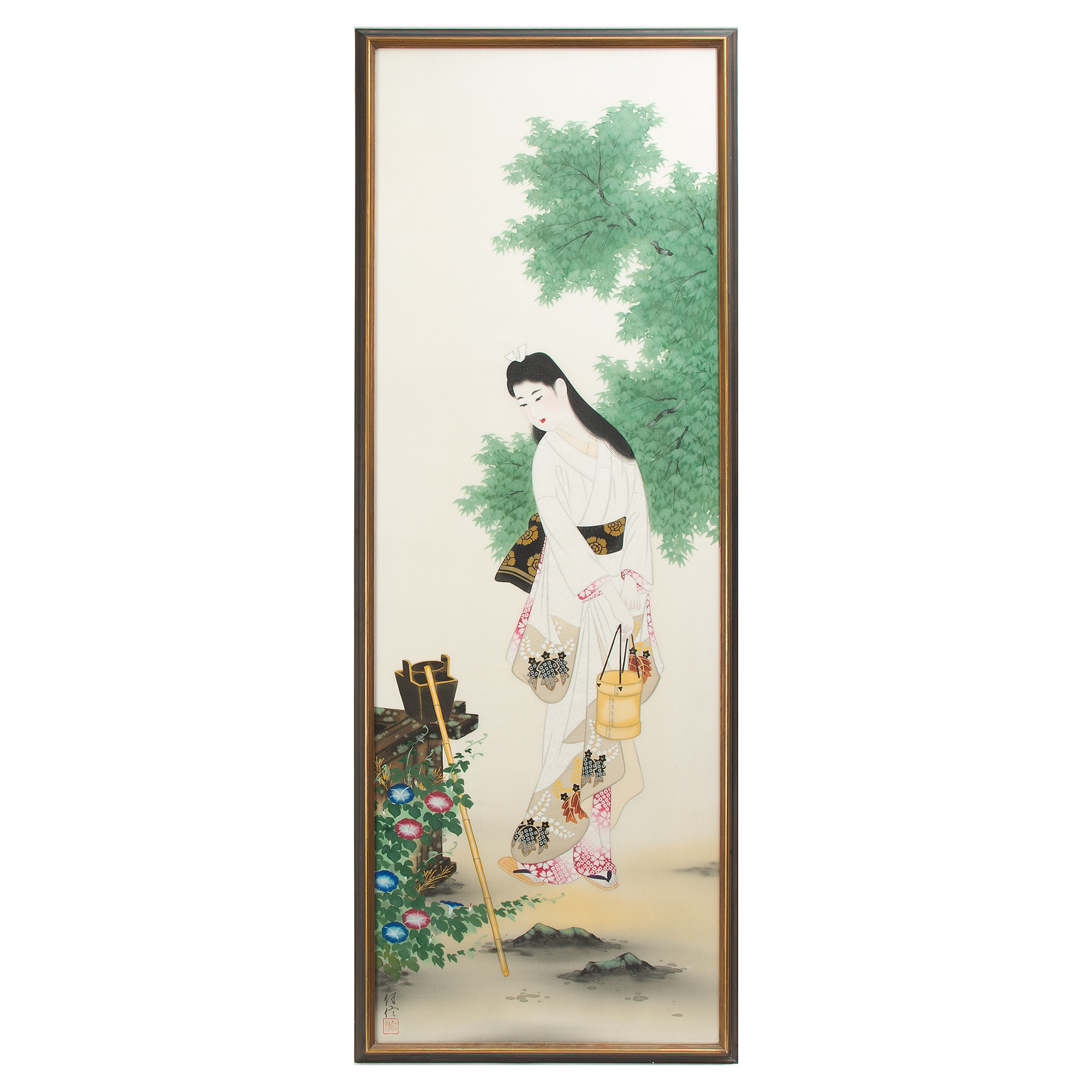 Rullmålning, ramad, Kina.