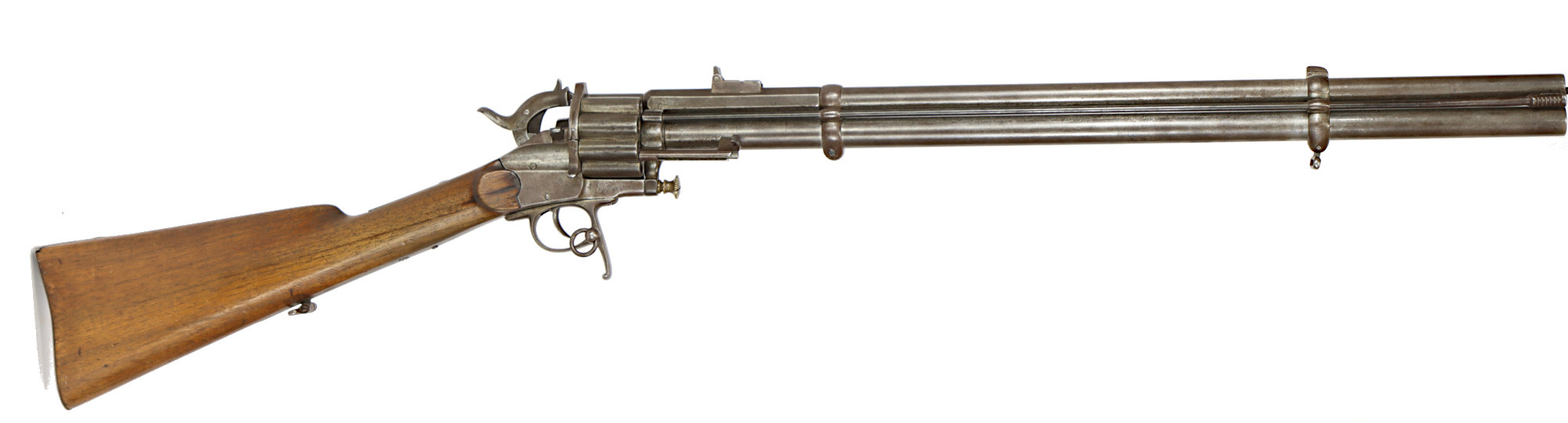 REVOLVERKARBIN MED HAGELPIPA, Single Action, fabrikat Le Mat, modell 1881, kaliber .42 kula/.62 hagel ?, tillv.nr 327, se-nr SE2355614.