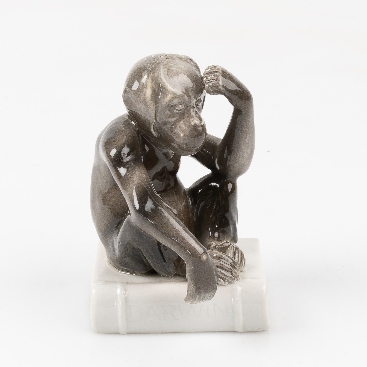 FIFURIN, Apa på Darwins bok, porslin, Goebbel, 1920-tal.