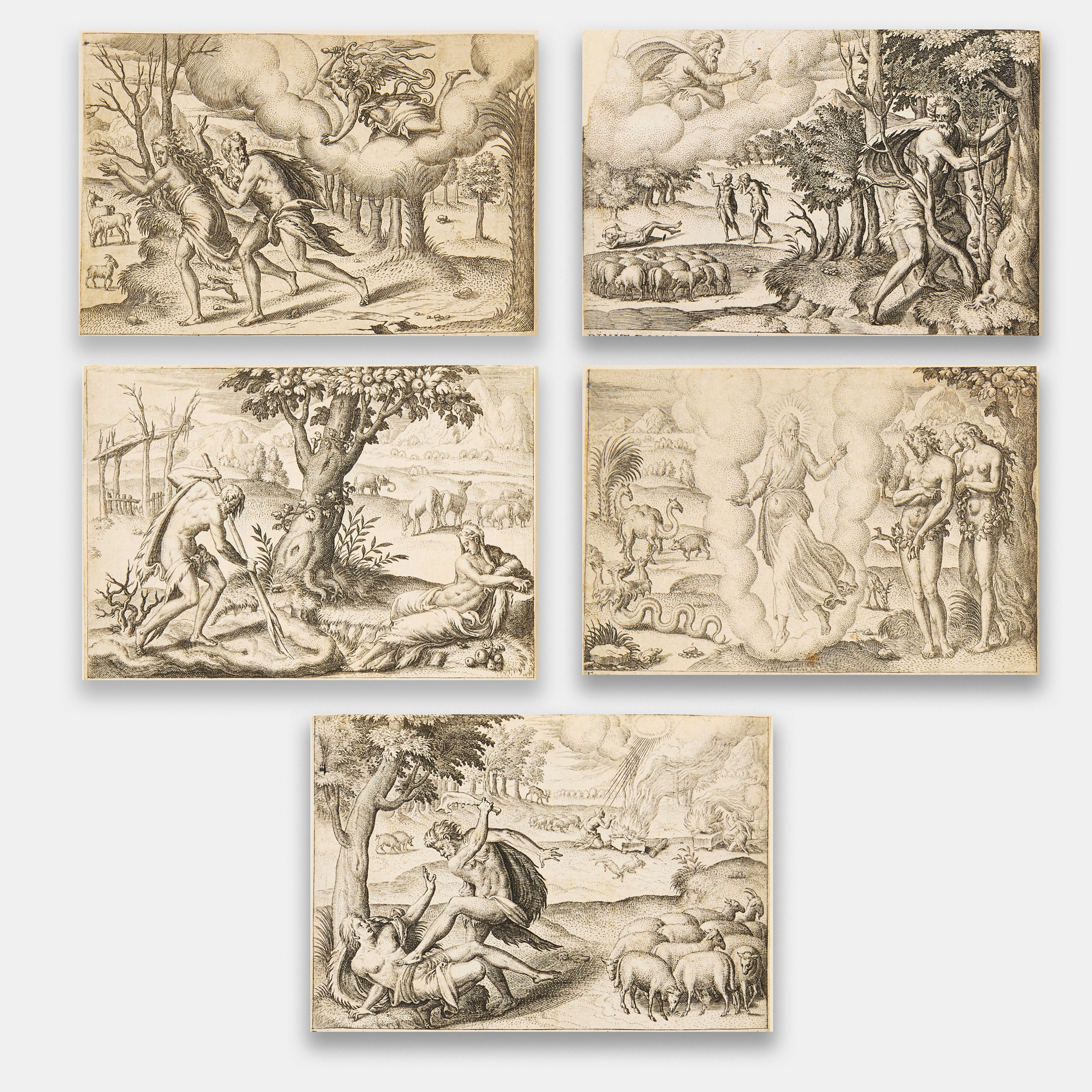 ÉTIENNE DELAUNE (FRANCE 1518/1519-CIRCA 1583) AFTER. "Scenes from Genesis".