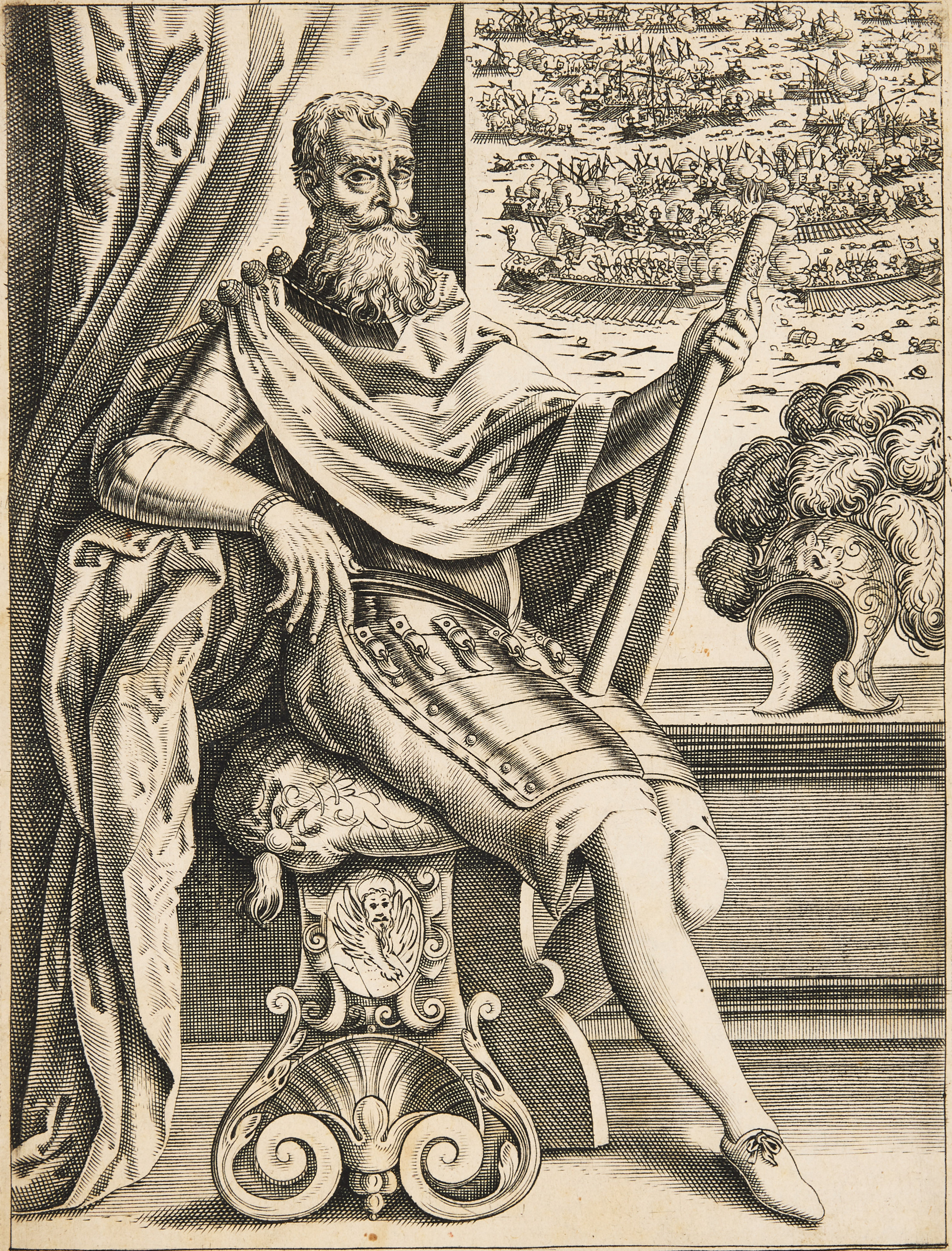 ITALIAN SCHOOL (LATE 16TH CENTURY). "Portrait of Sebastiano Venier, a Captain of the Venetian Army".