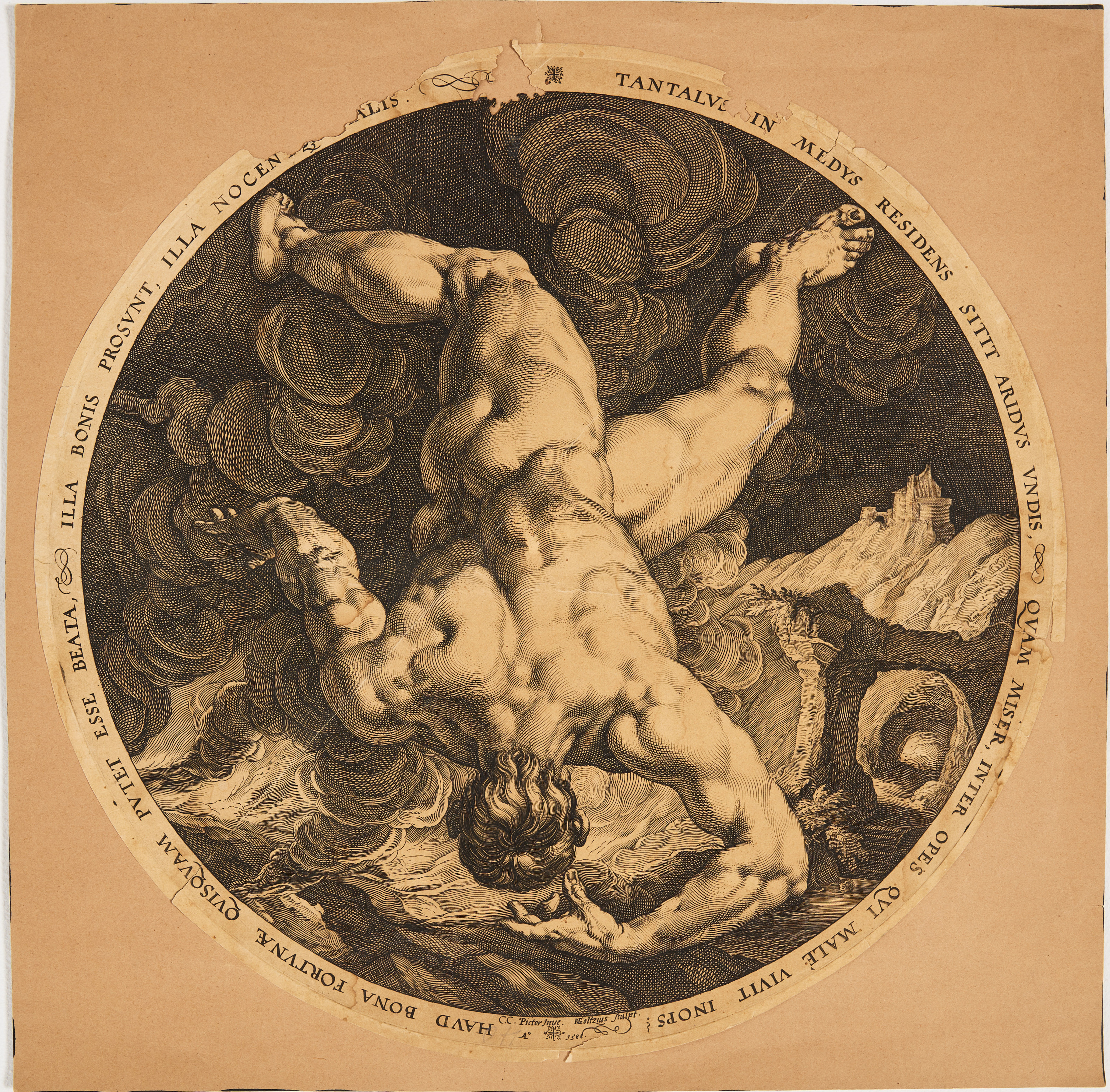 HENDRIK GOLTZIUS (THE NETHERLANDS 1558-1617). "Tantalus" from "The Four Disgracers".