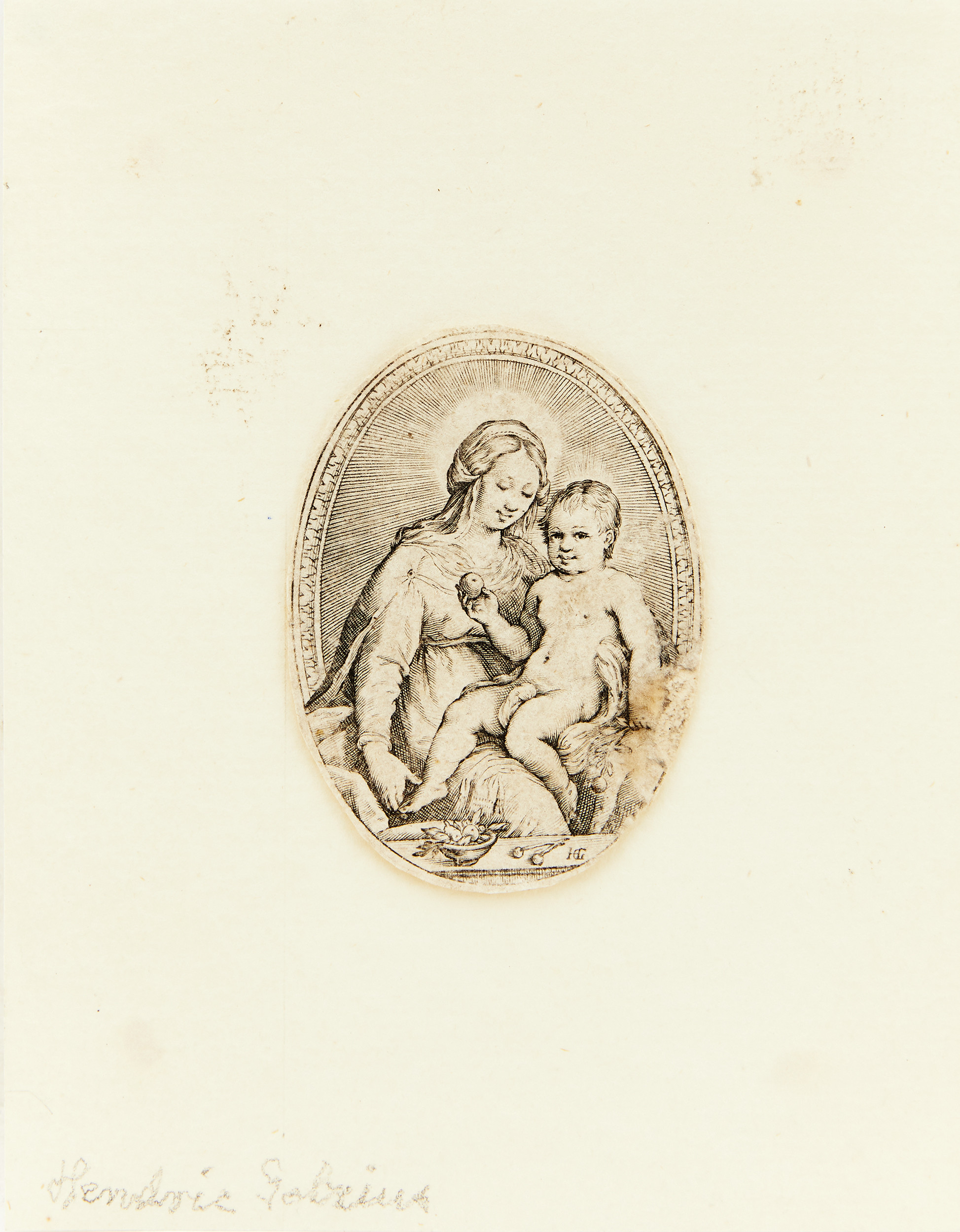 HENDRIK GOLTZIUS (THE NETHERLANDS 1558-1617). CIRCLE OF. "Virgin and Child".