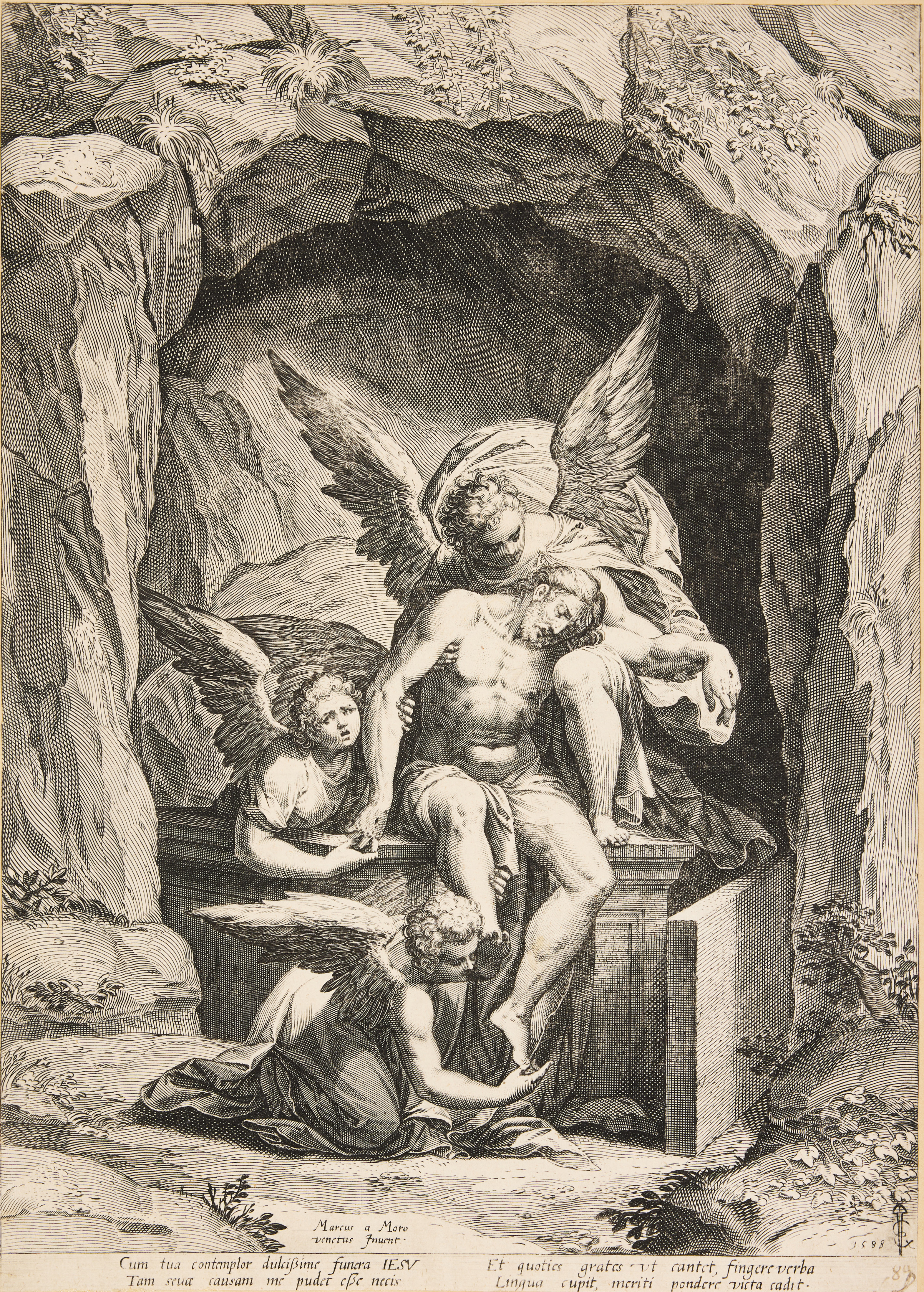 AEGIDIUS SADELER (THE NETHERLANDS 1568-1629). "The Entombment".