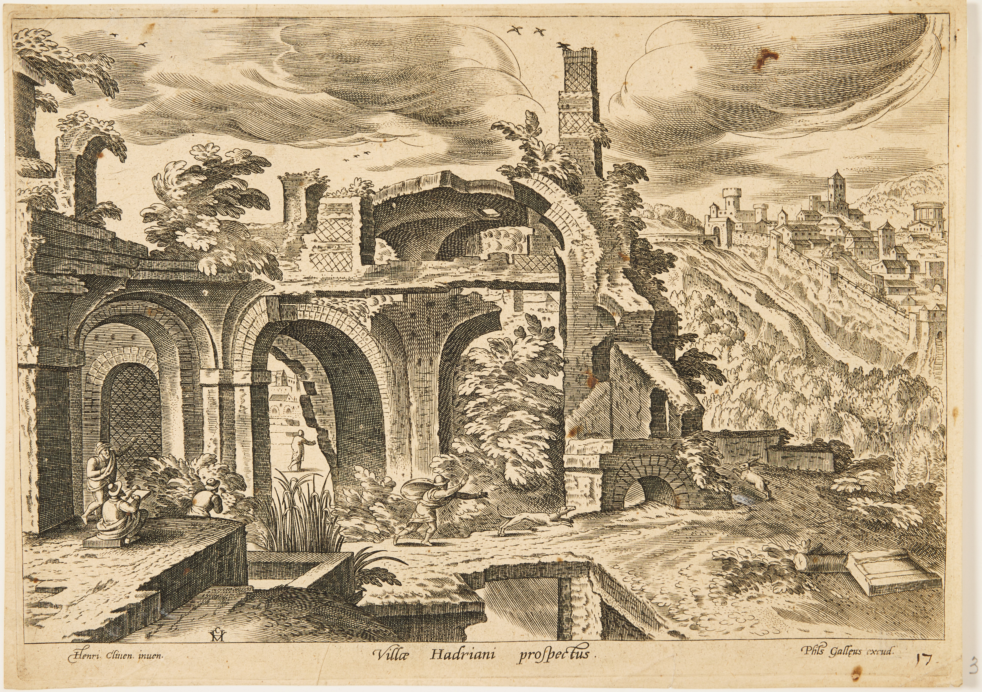 PHILLIPS GALLE (THE NETHERLANDS 1537-1612) CIRCLE OF, AFTER HENDRICK VAN CLEVE III (THE NETHERLANDS CIRCA 1525-1589). "Hadrian's Villa, Tivoli".