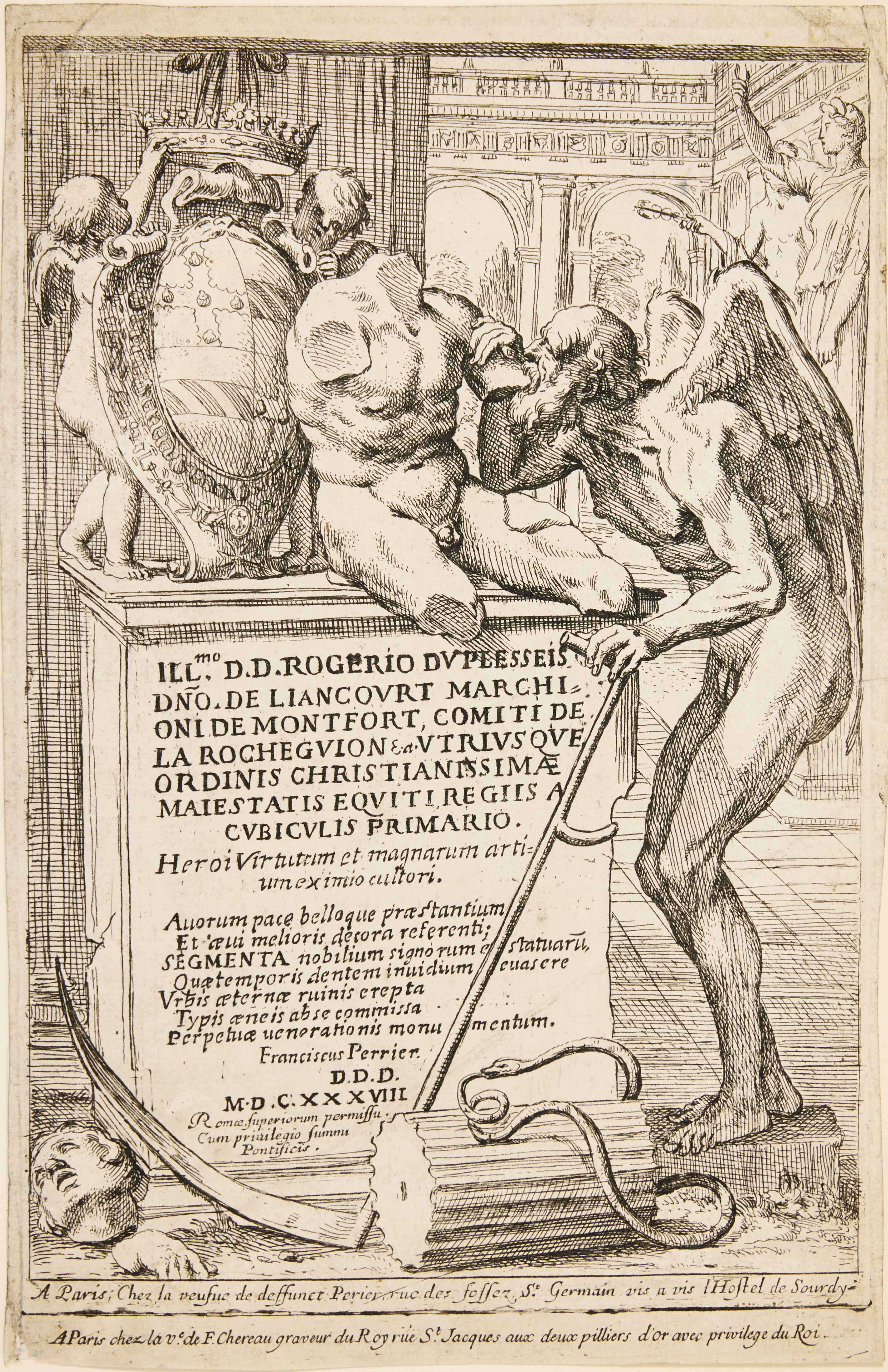 FRANÇOIS PERRIER (FRANCE 1590-1650). "Frontispiece (Segmenta nobilium signorum et statuarum)".
