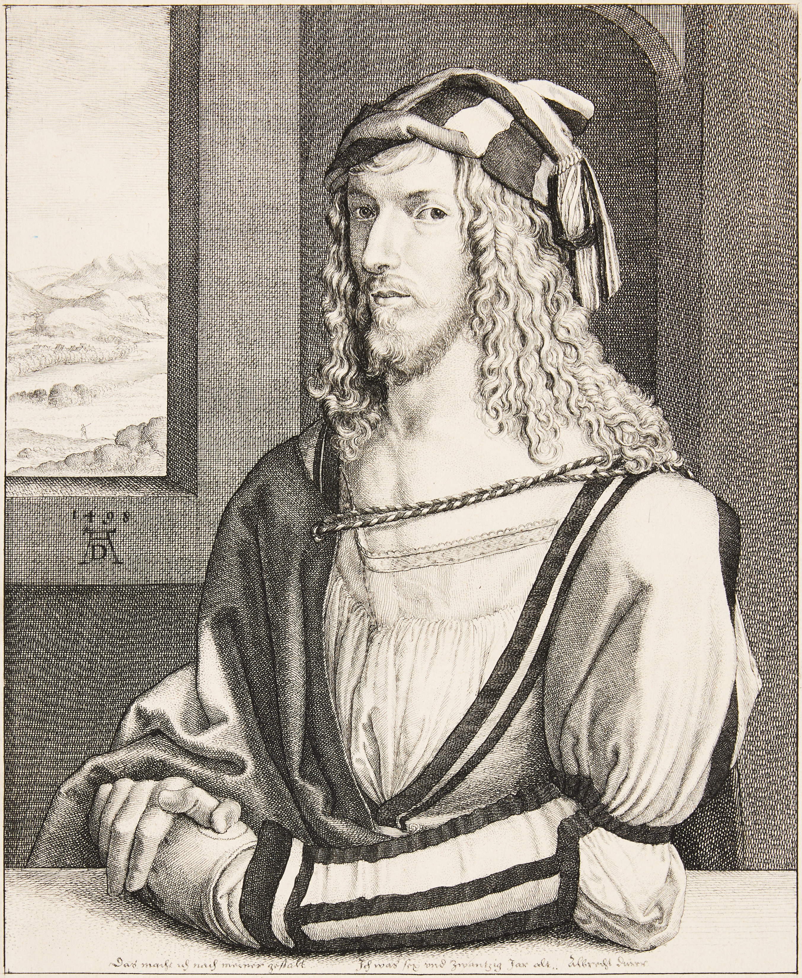 WENZEL HOLLAR (CZECHIA AND ENGLAND 1607-1677) AFTER ALBRECHT DÜRER (GERMANY 1471-1528). "Portrait of Albrecht Dürer".
